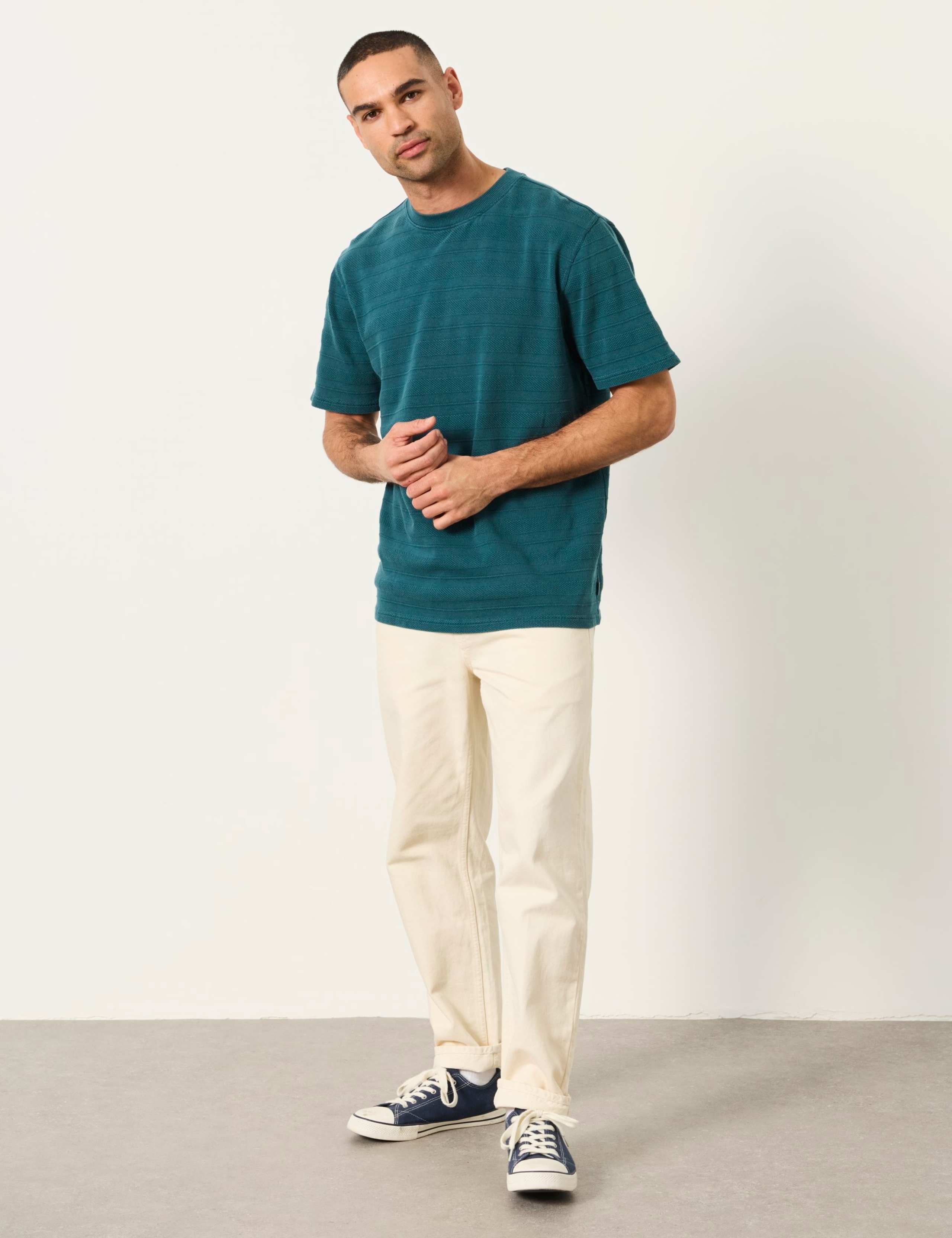 Pure Cotton Textured Stripe T-Shirt 4 of 6
