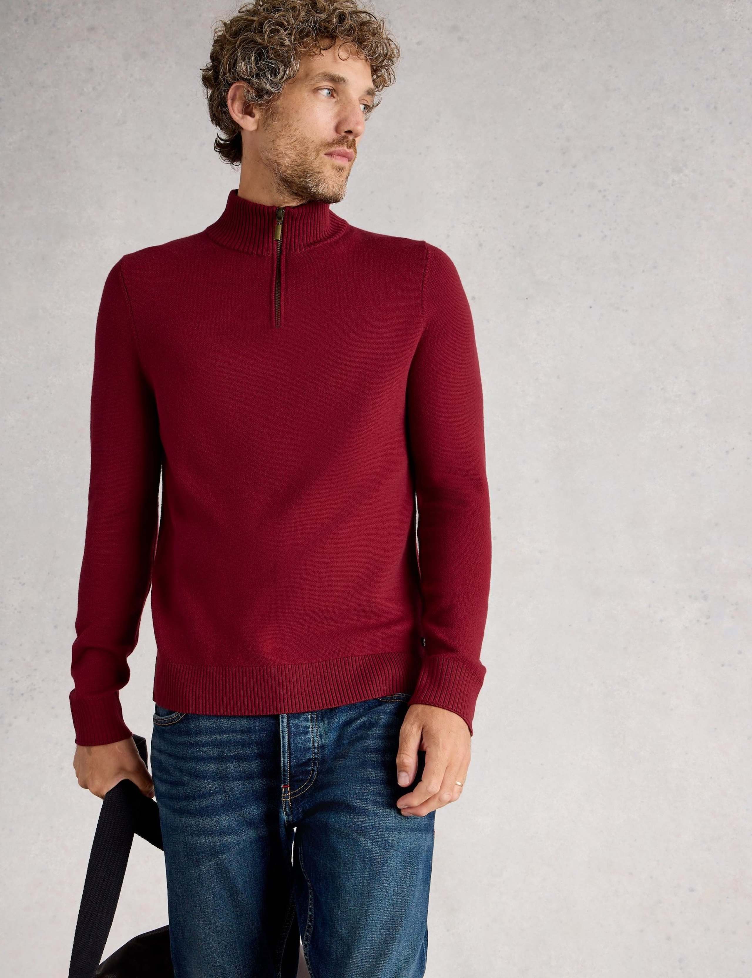 Pure Merino Wool Quarter Zip Jumper 3 of 6