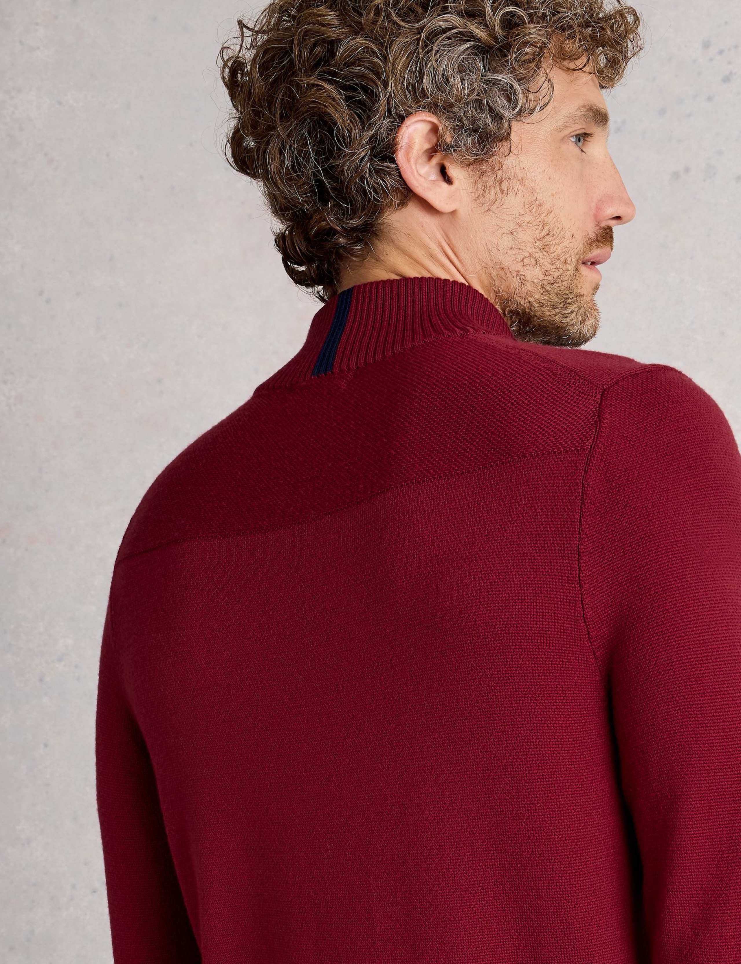 Pure Merino Wool Quarter Zip Jumper 4 of 6