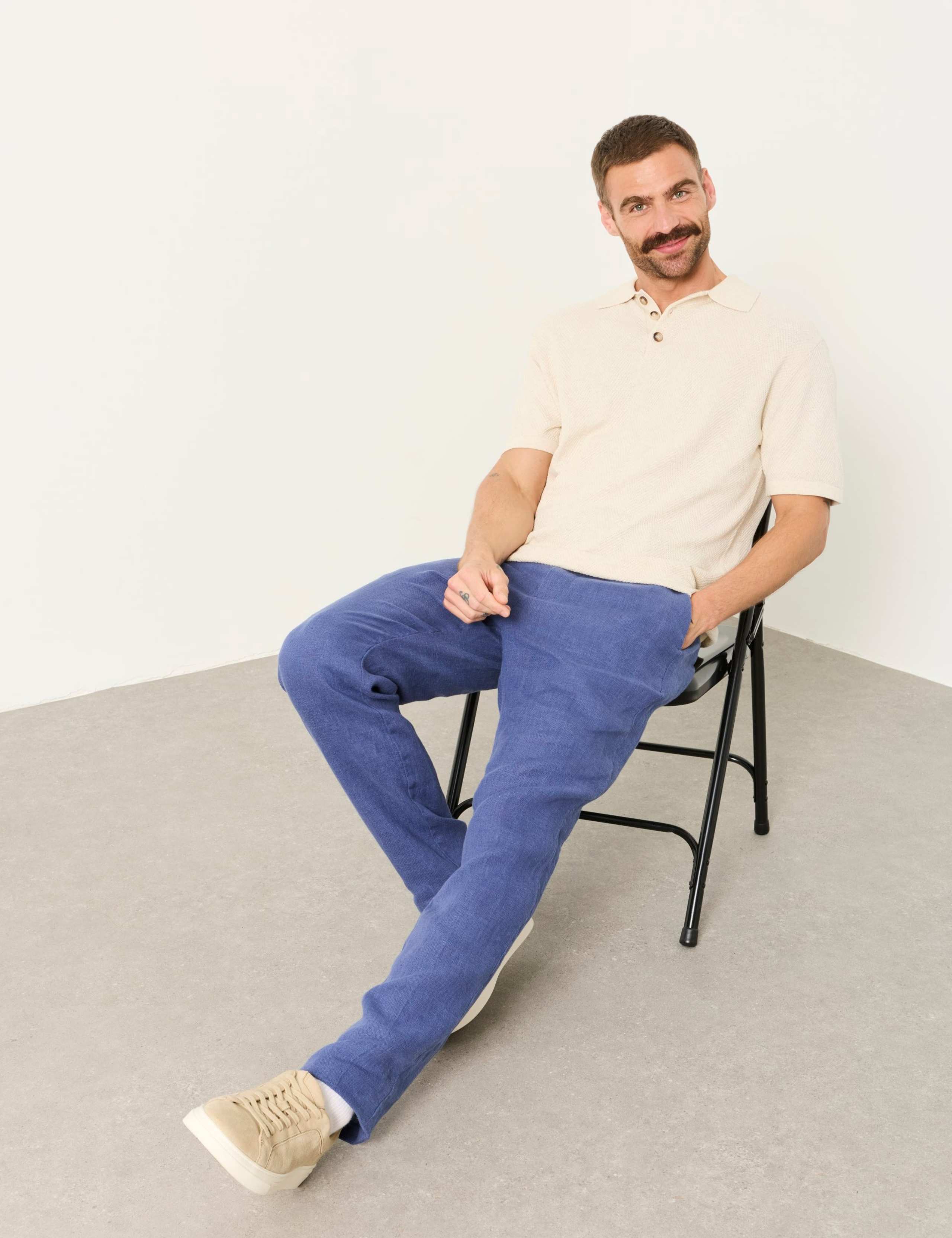 Tailored Fit Pure Linen Chinos 4 of 5