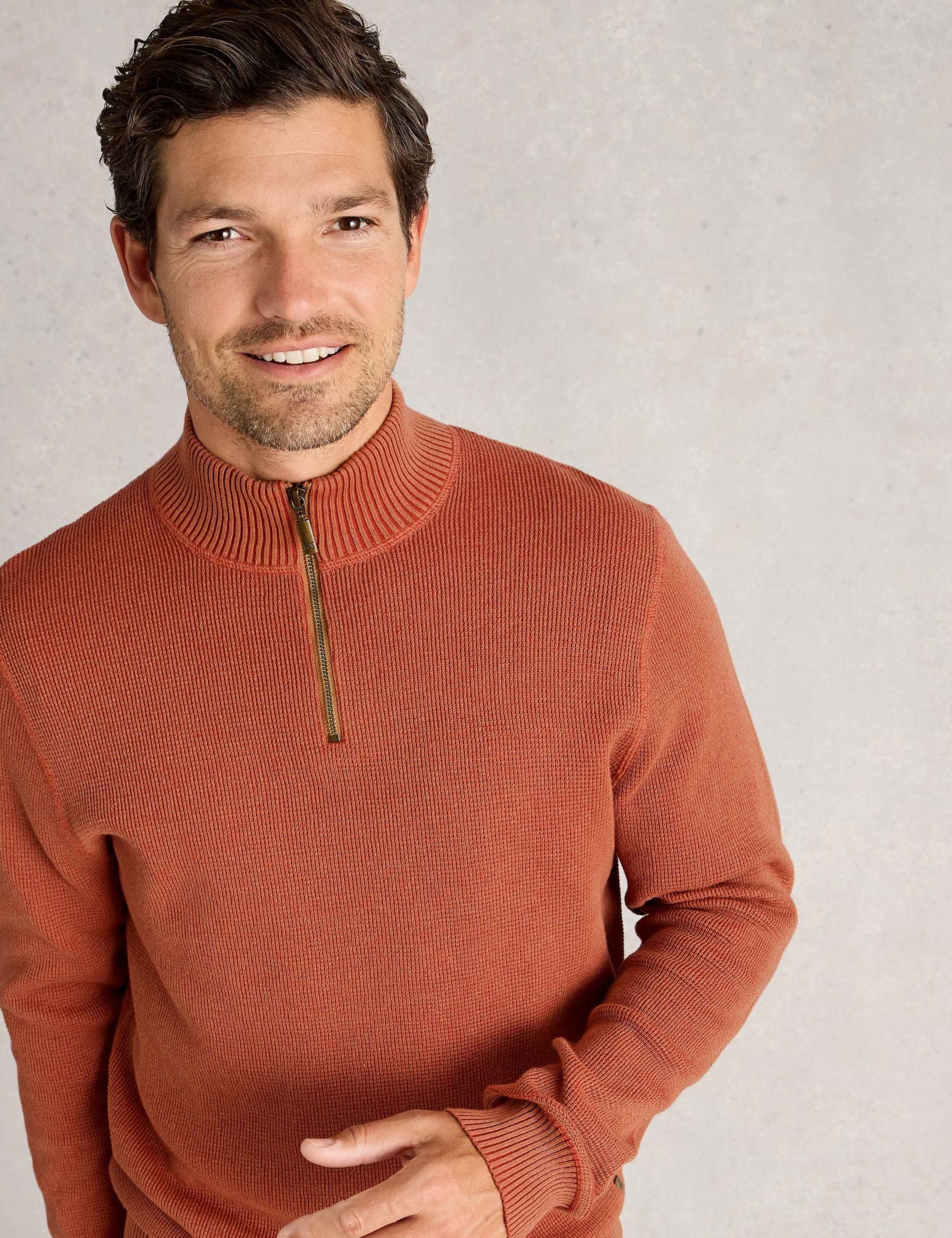 Pure Cotton Textured Funnel Neck Jumper 3 of 6