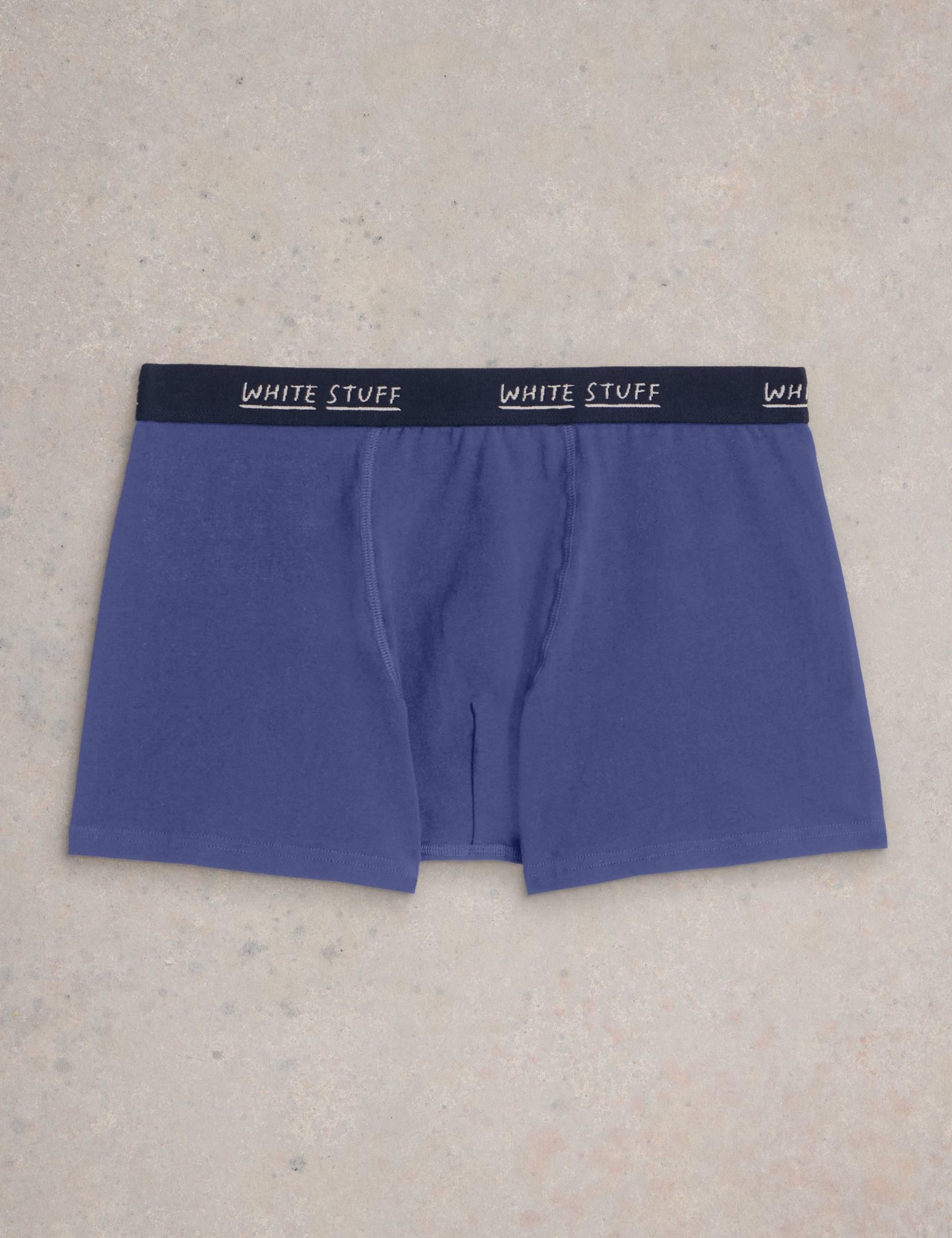 2pk Cotton Rich Plain Striped Boxers 2 of 3