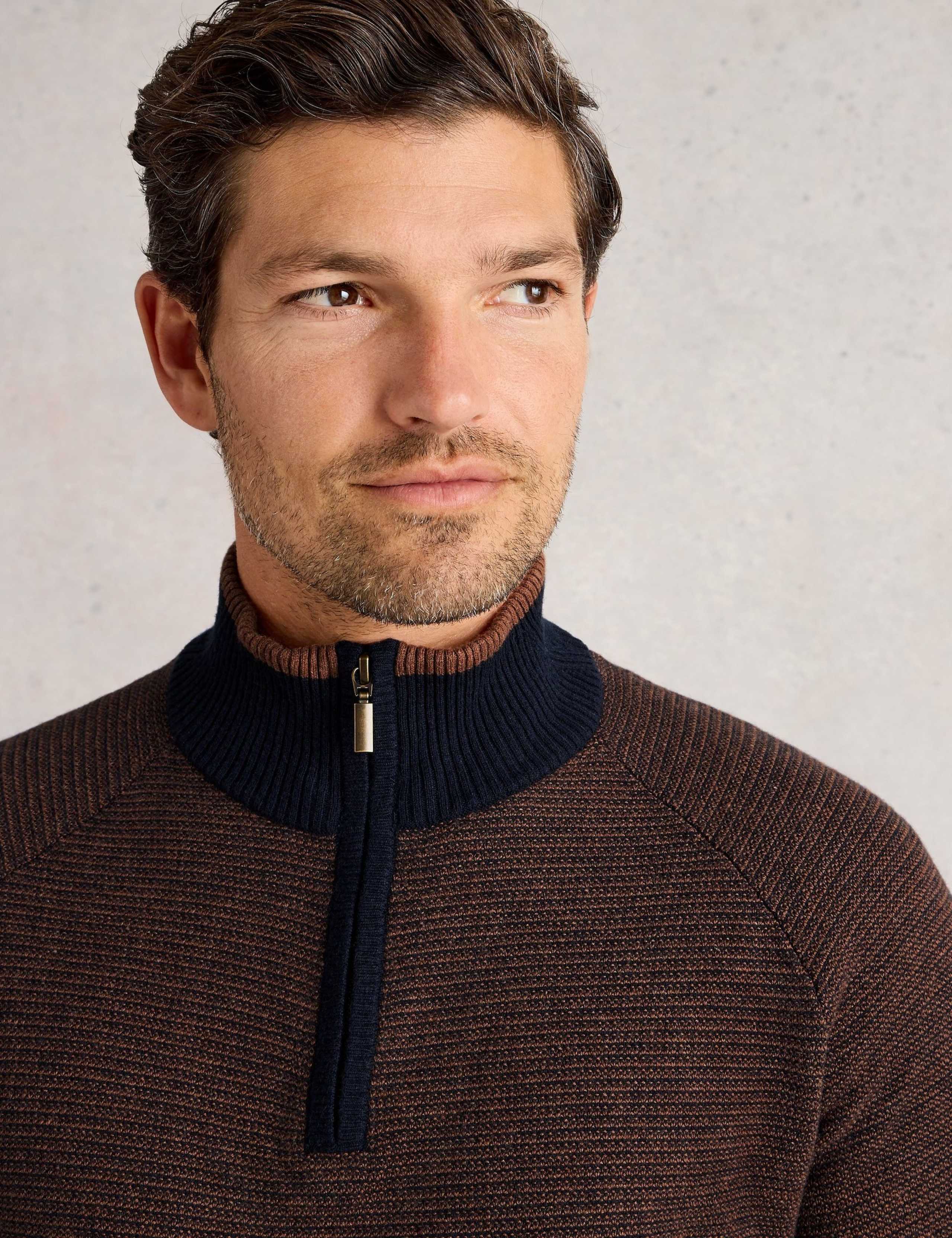 Merino Wool Rich Jacquard Funnel Neck Jumper 5 of 6