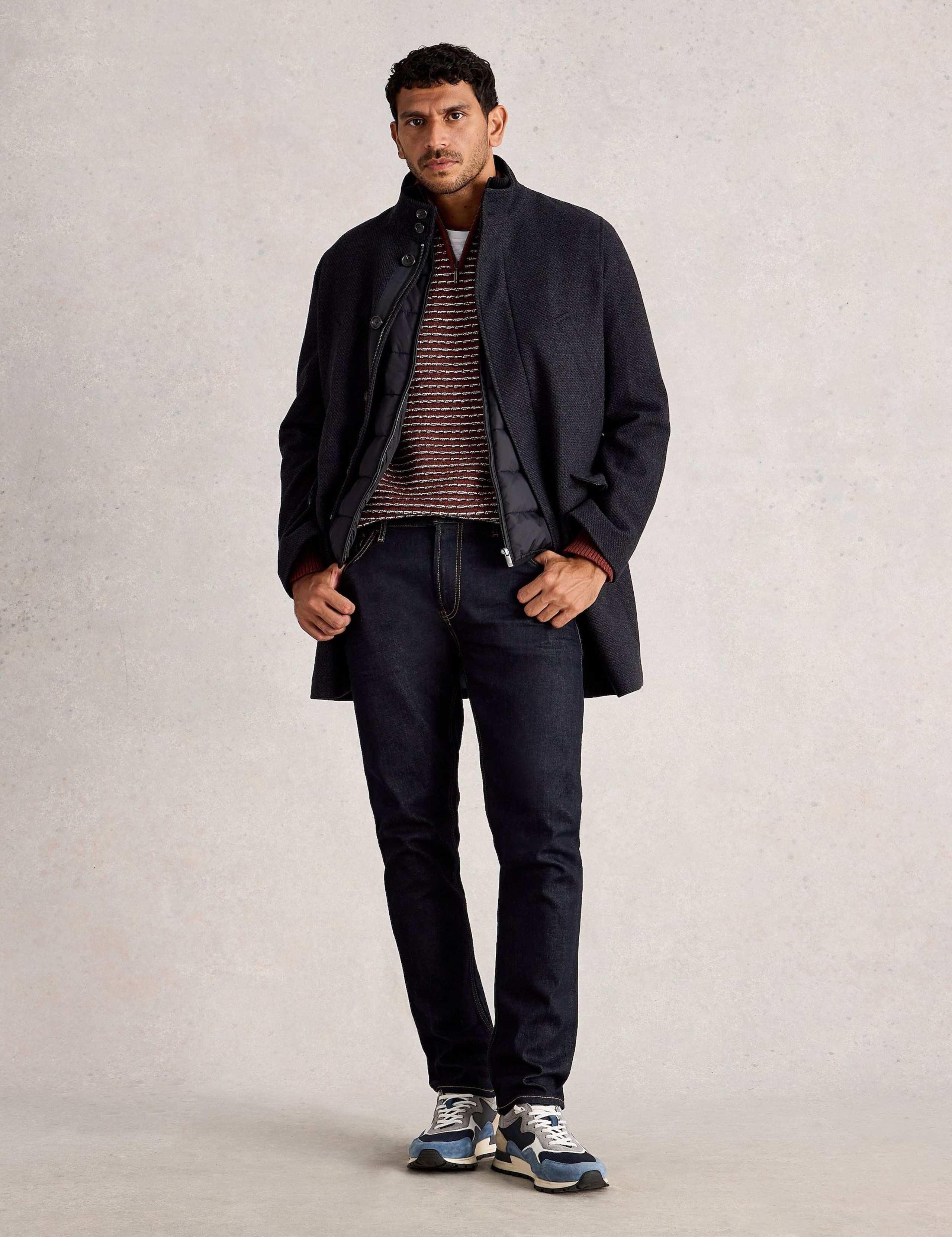 Wool Rich Funnel Neck Overcoat 1 of 7