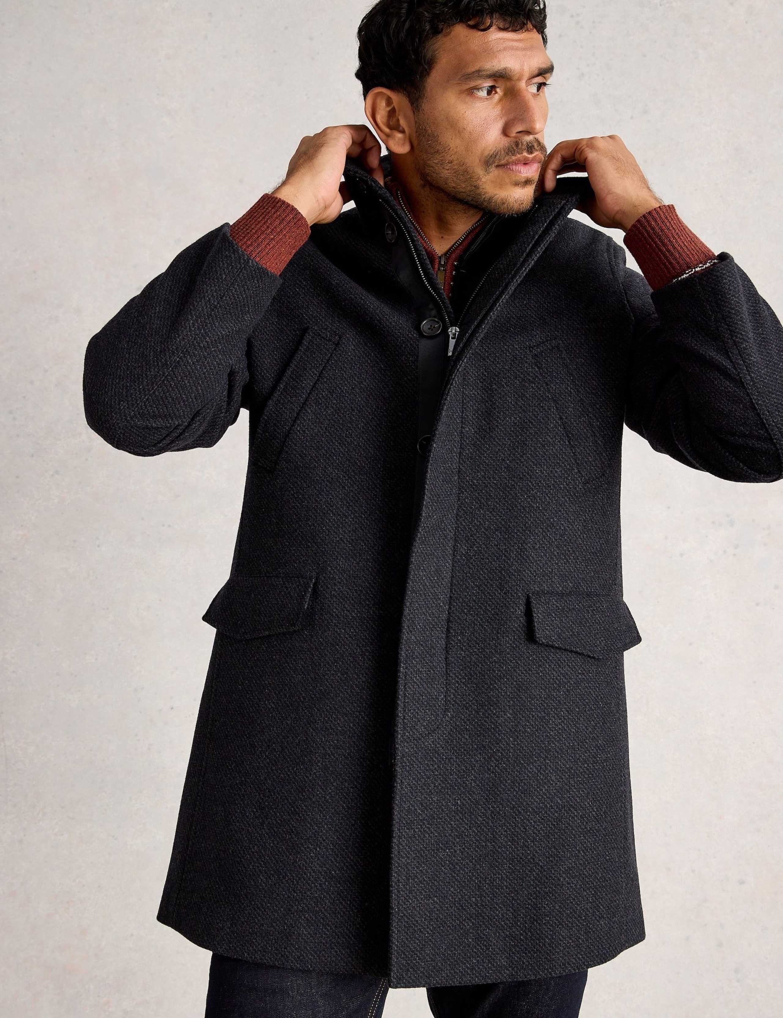 Wool Rich Funnel Neck Overcoat 3 of 7