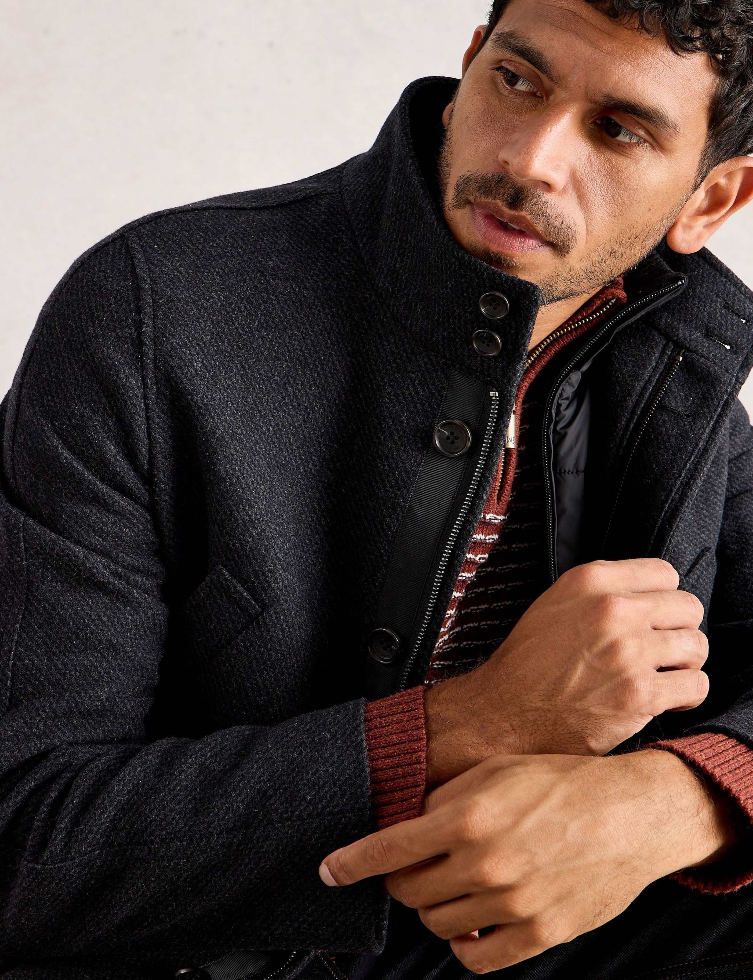 Wool Rich Funnel Neck Overcoat 4 of 7