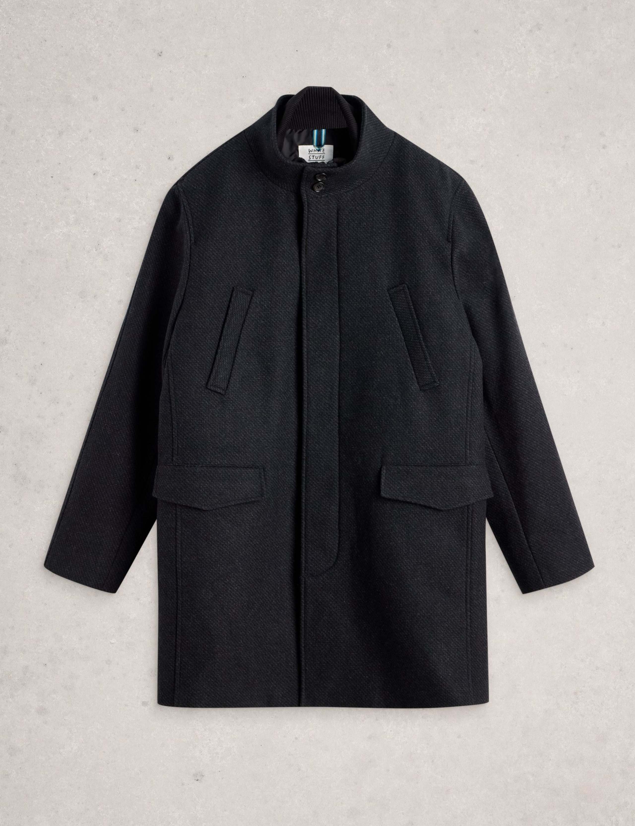 Wool Rich Funnel Neck Overcoat 2 of 7
