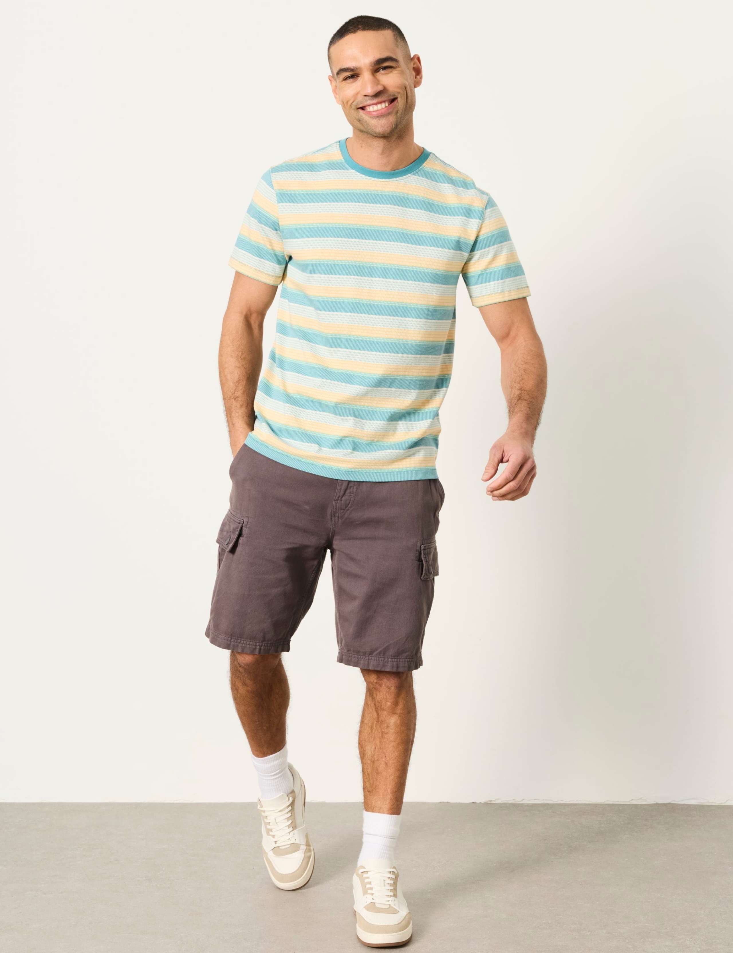 Pure Cotton Striped Crew Neck T-Shirt 4 of 6