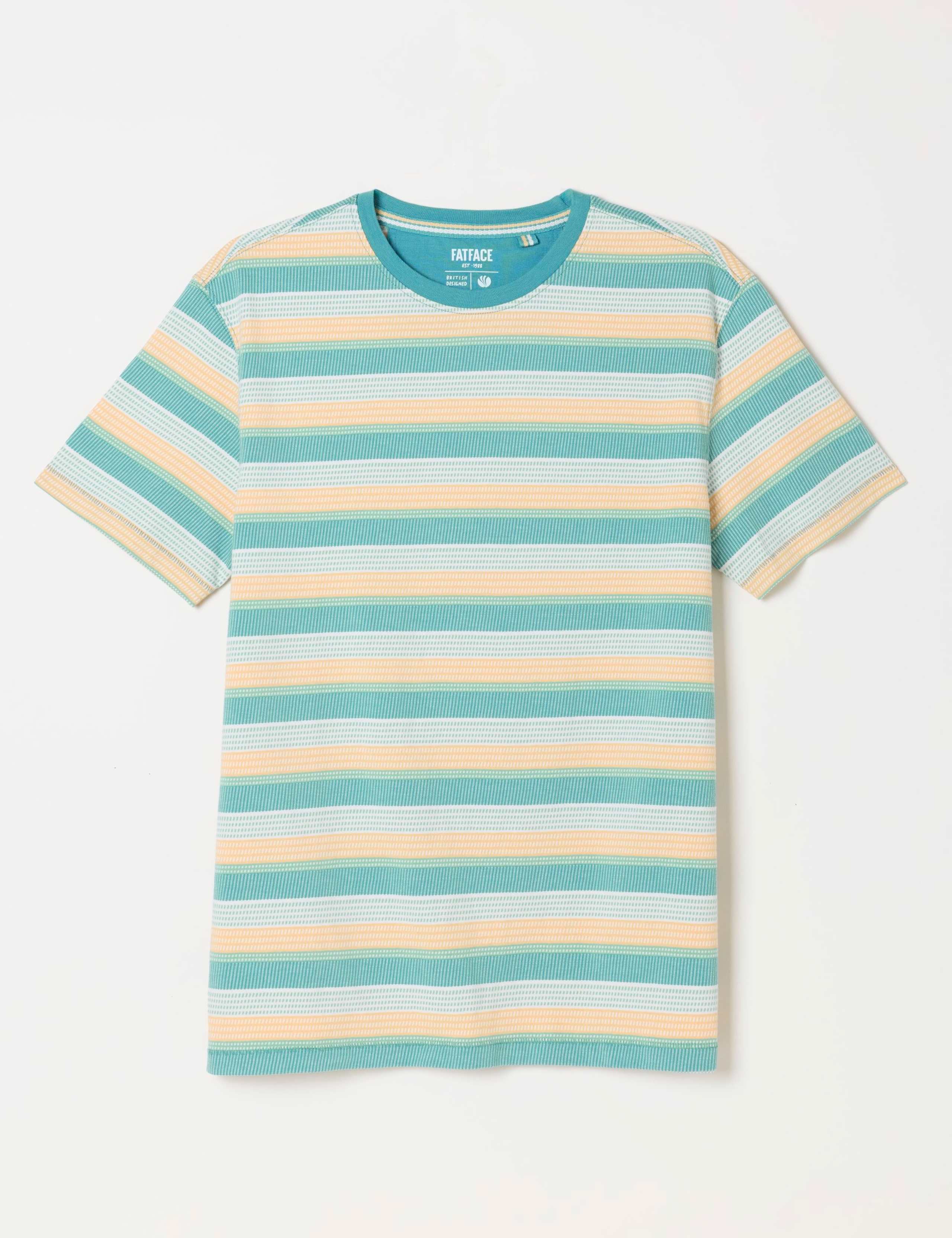 Pure Cotton Striped Crew Neck T-Shirt 2 of 6