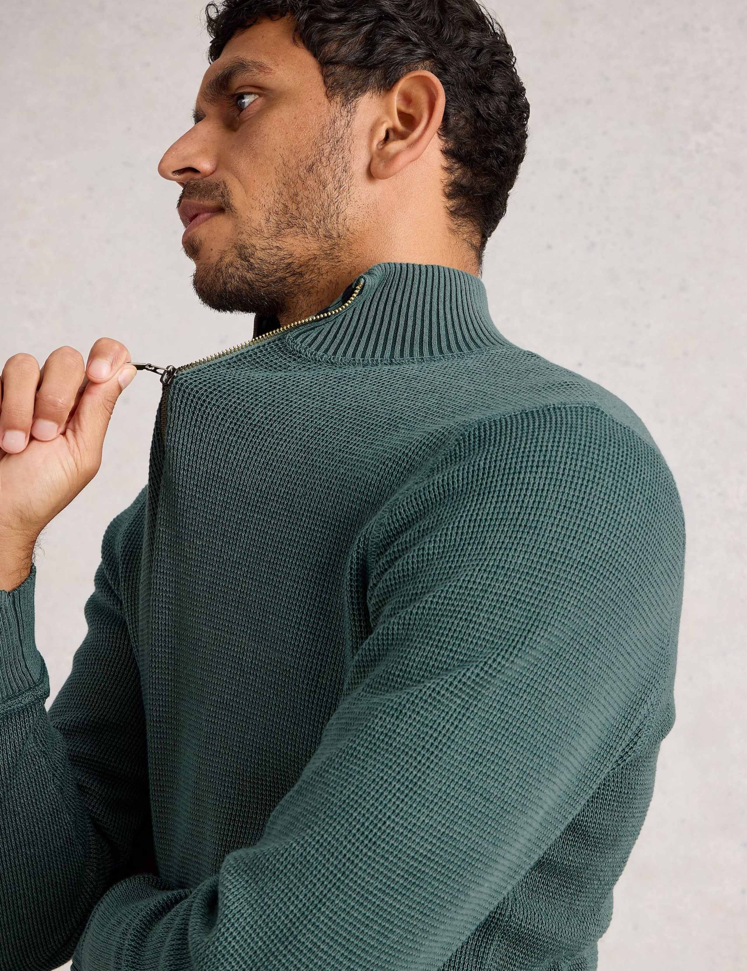 Pure Cotton Textured Funnel Neck Jumper 6 of 6