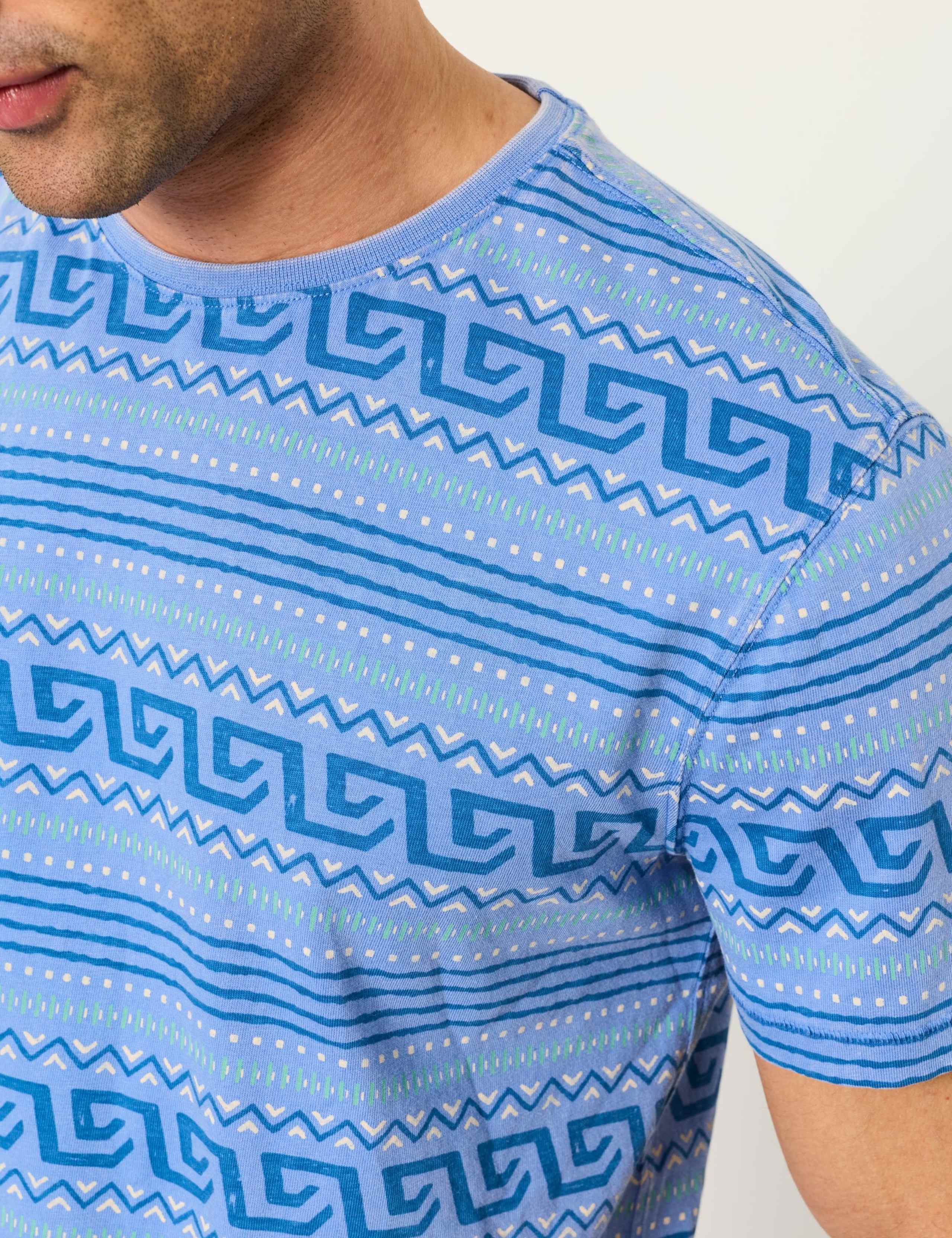 Pure Cotton Graphic Stripe T-Shirt 5 of 6