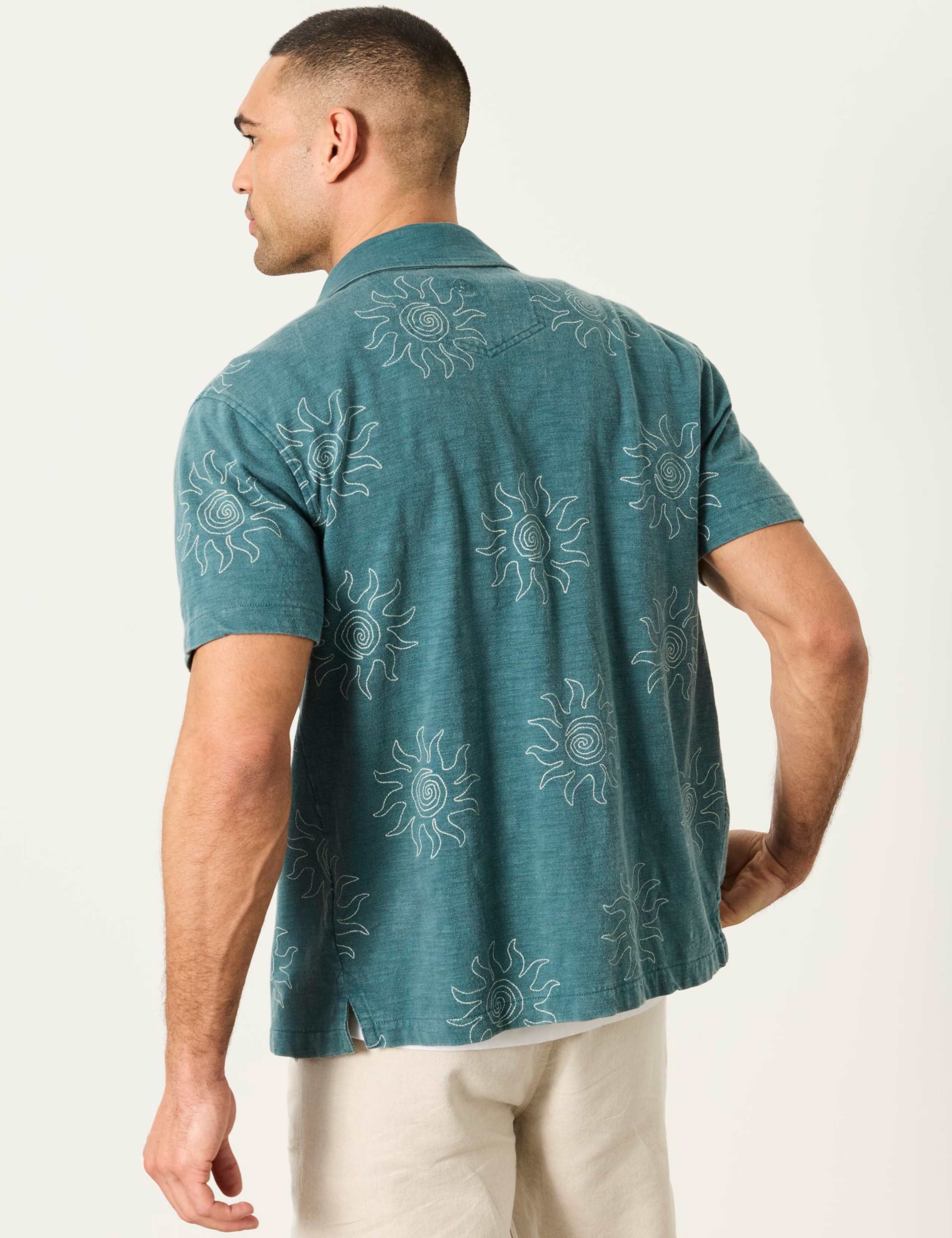 Pure Cotton Sun Print Short Sleeve Shirt 3 of 6