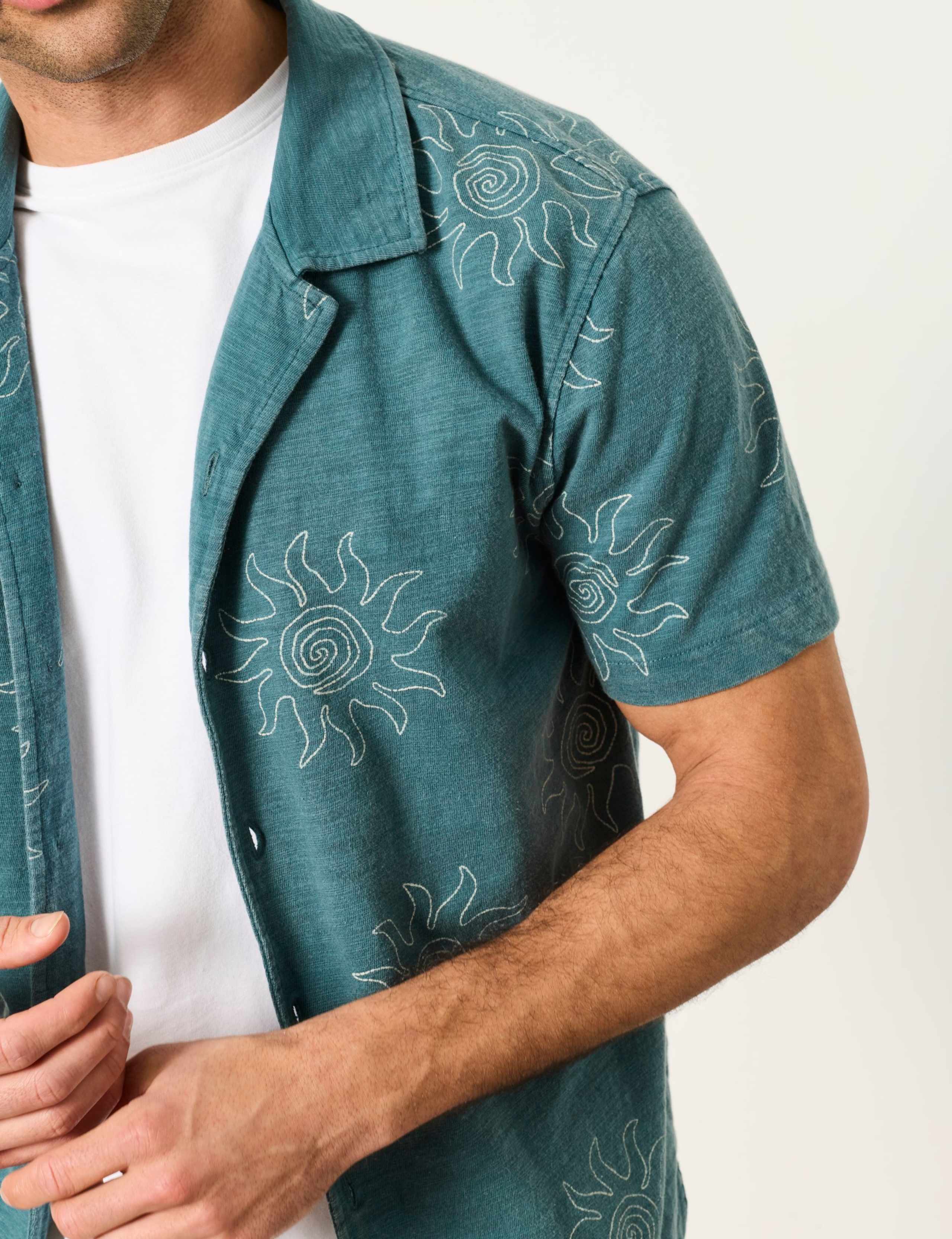 Pure Cotton Sun Print Short Sleeve Shirt 5 of 6