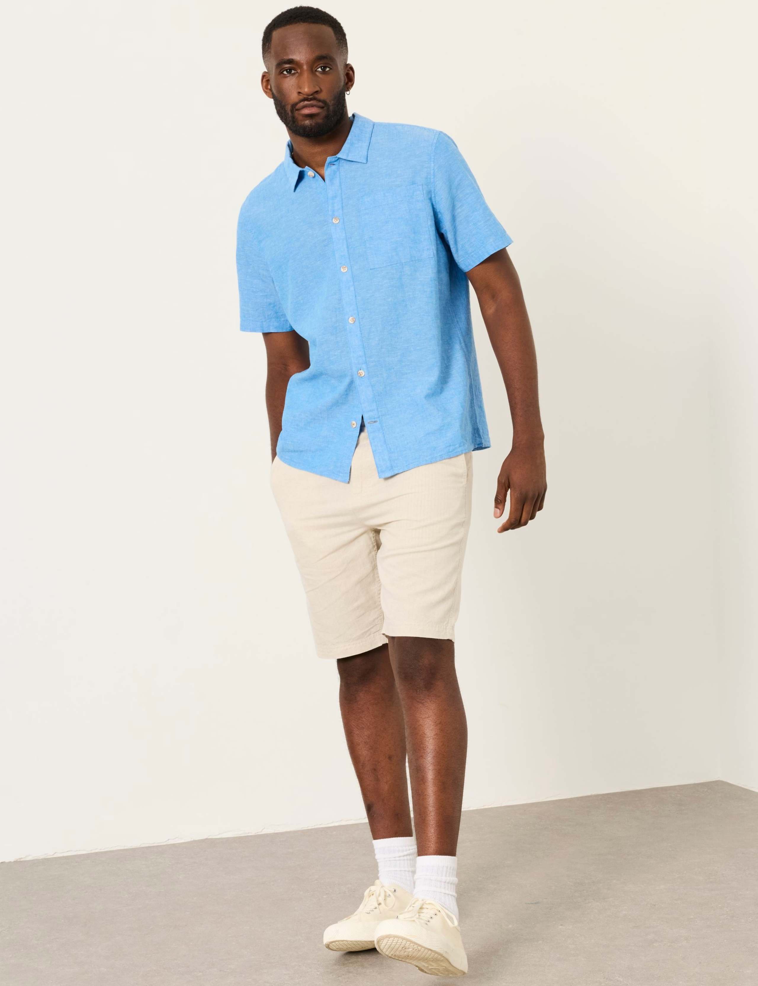 Regular Fit Linen Blend Short Sleeve Shirt 3 of 7
