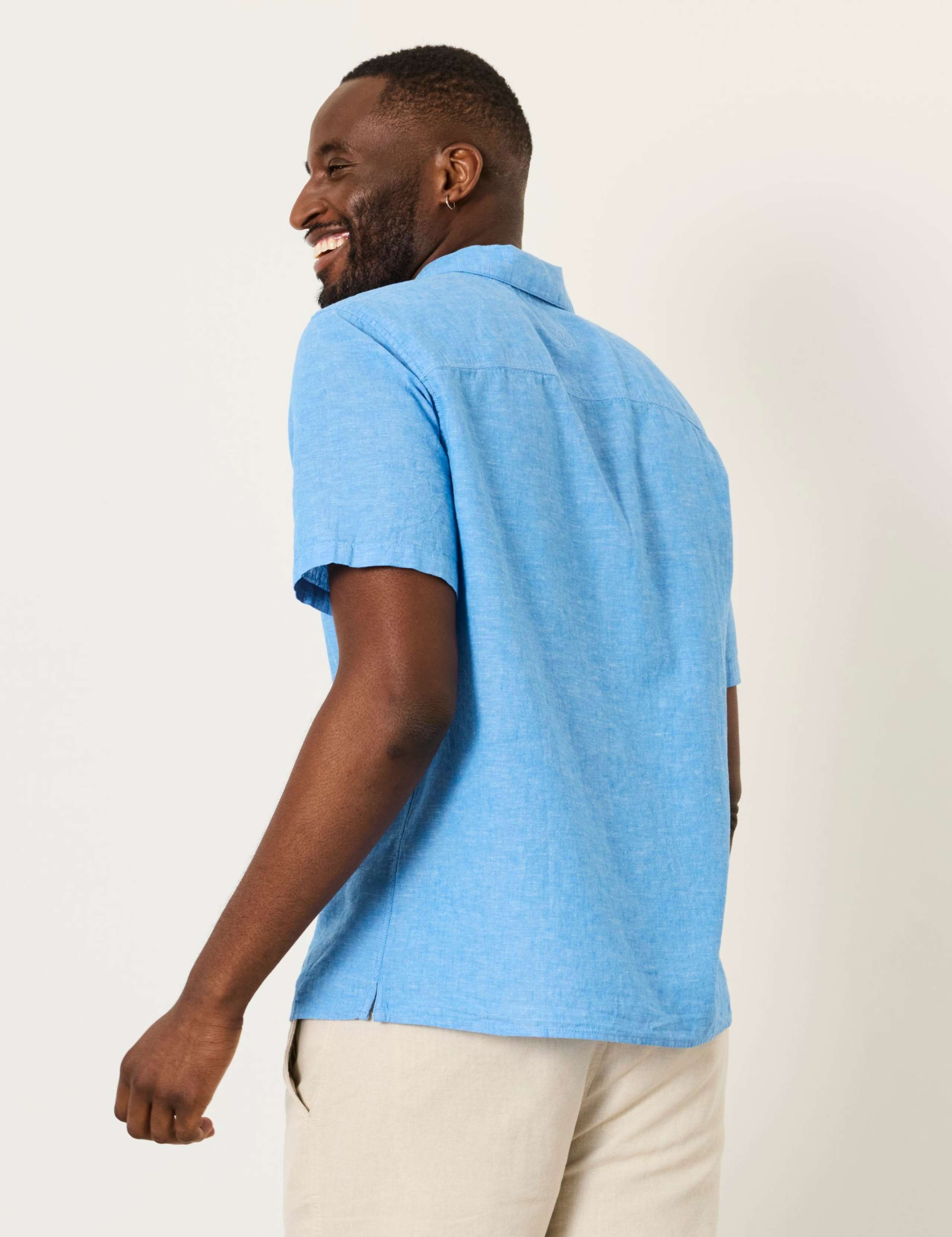 Regular Fit Linen Blend Short Sleeve Shirt 6 of 7