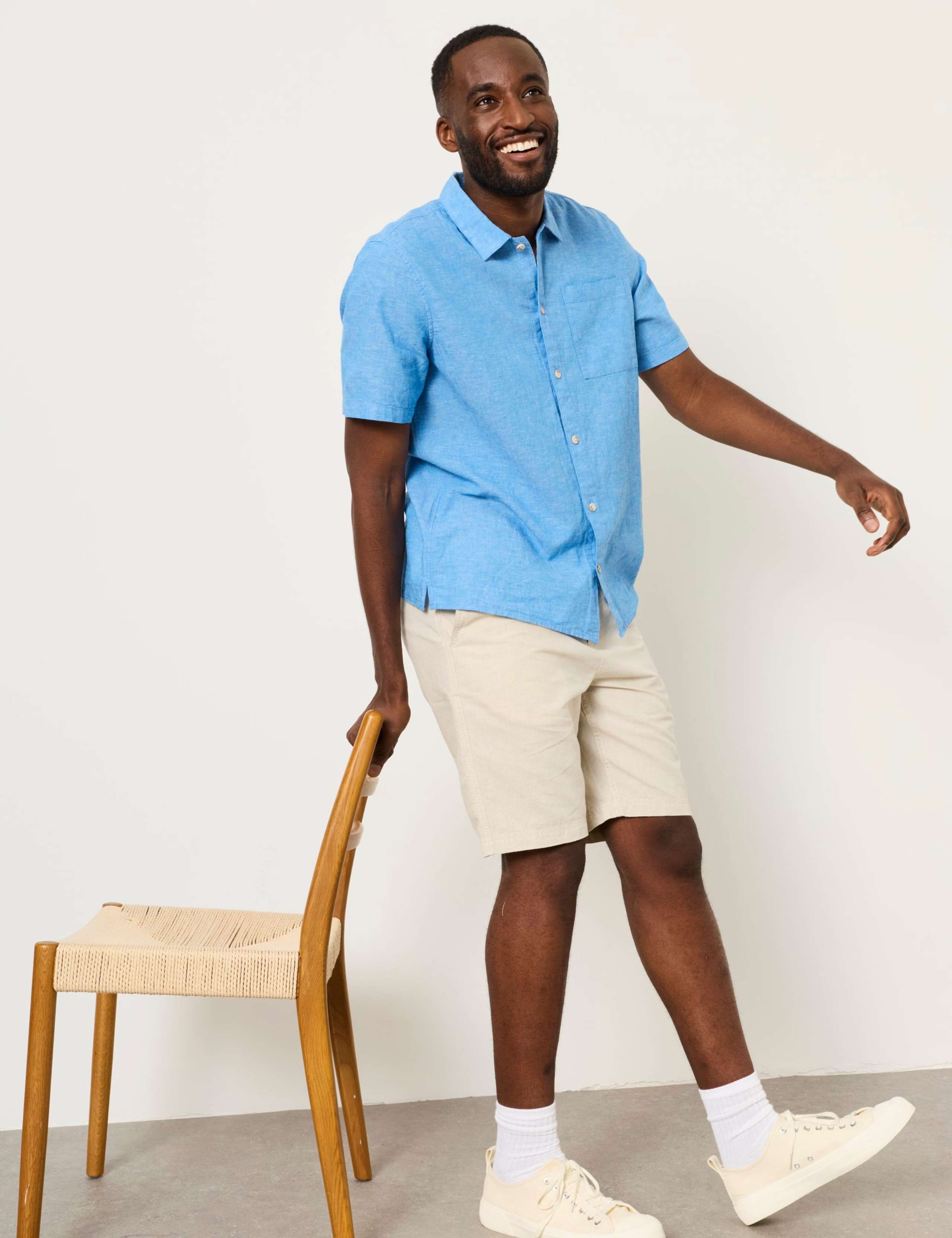 Regular Fit Linen Blend Short Sleeve Shirt 7 of 7