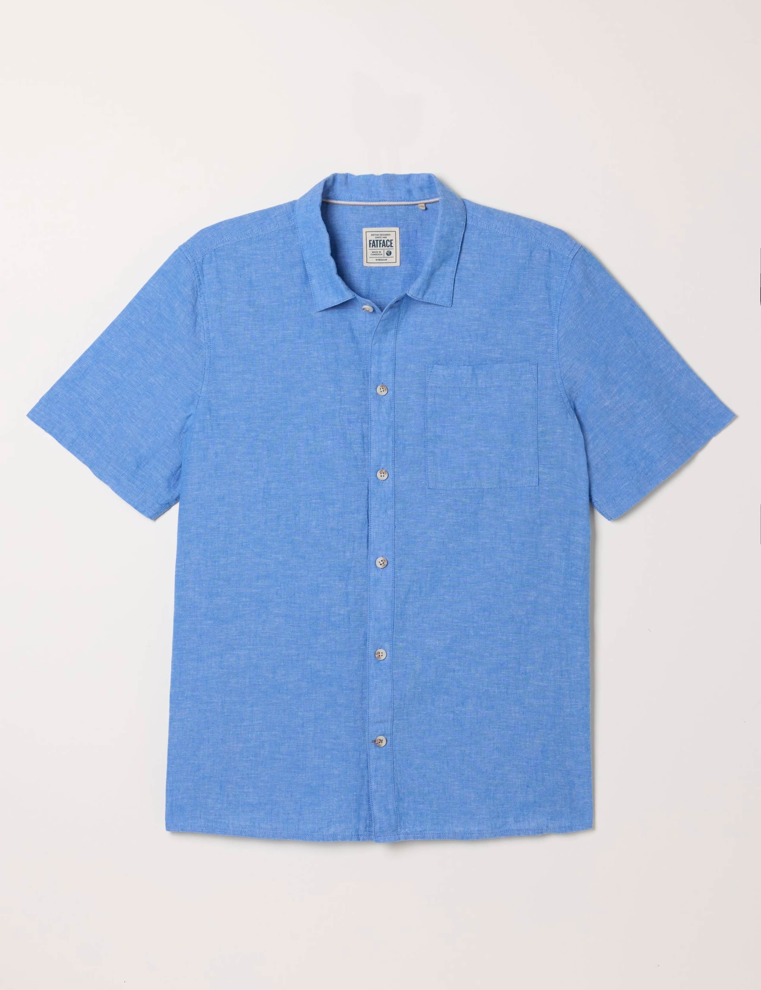 Regular Fit Linen Blend Short Sleeve Shirt 2 of 7
