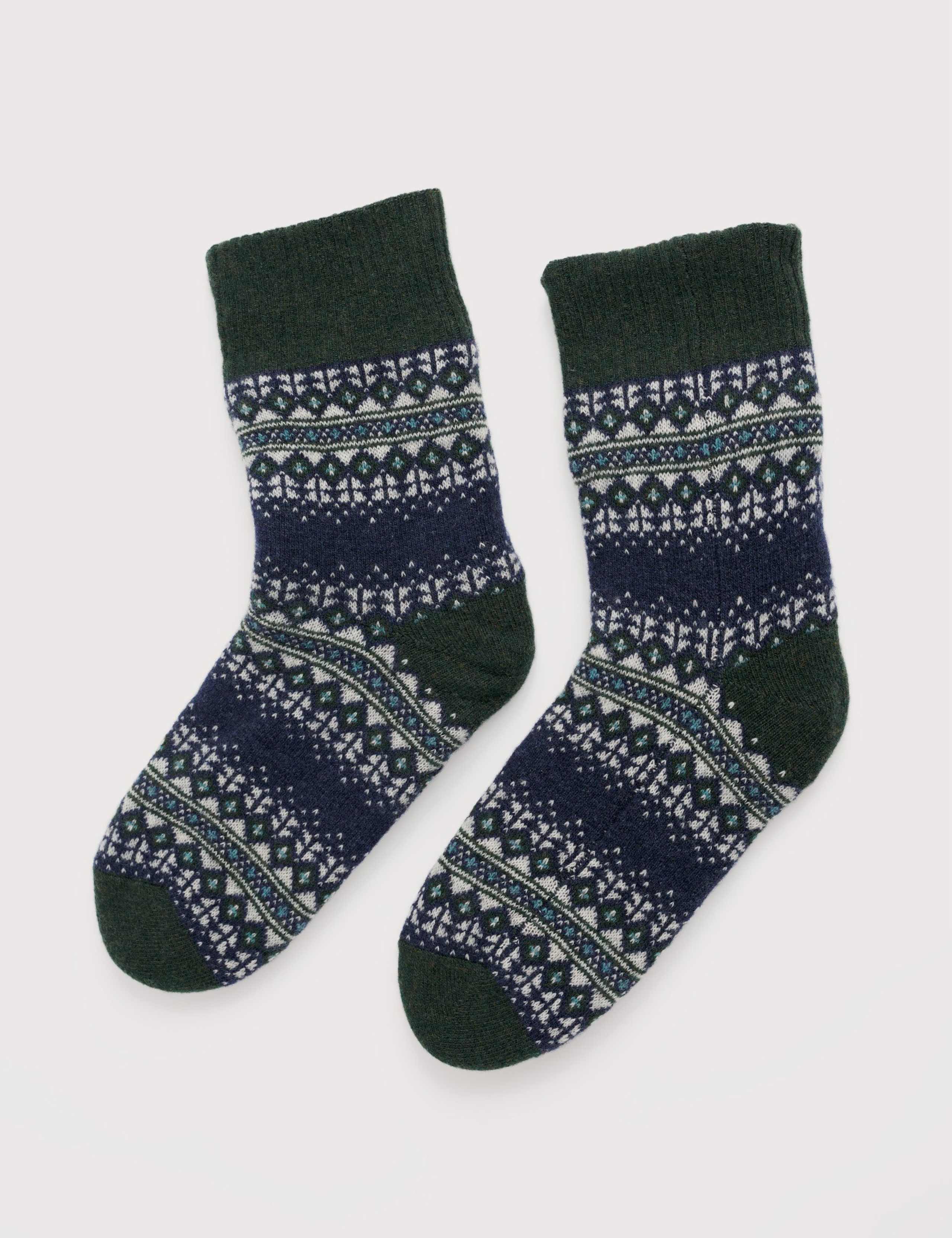Patterned Lambswool Rich Socks 1 of 2