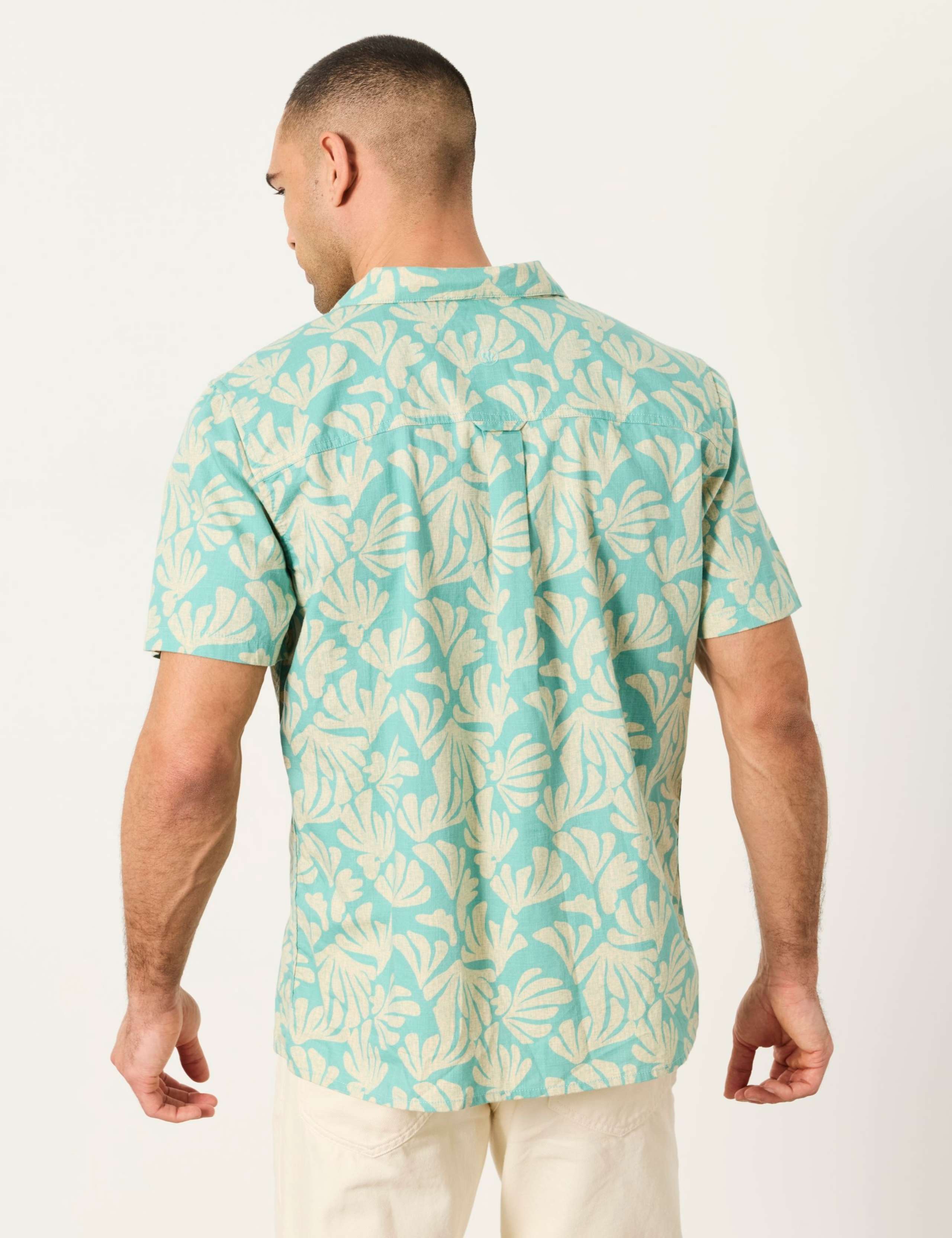 Pure Cotton Coral Print Short Sleeve Shirt 3 of 6