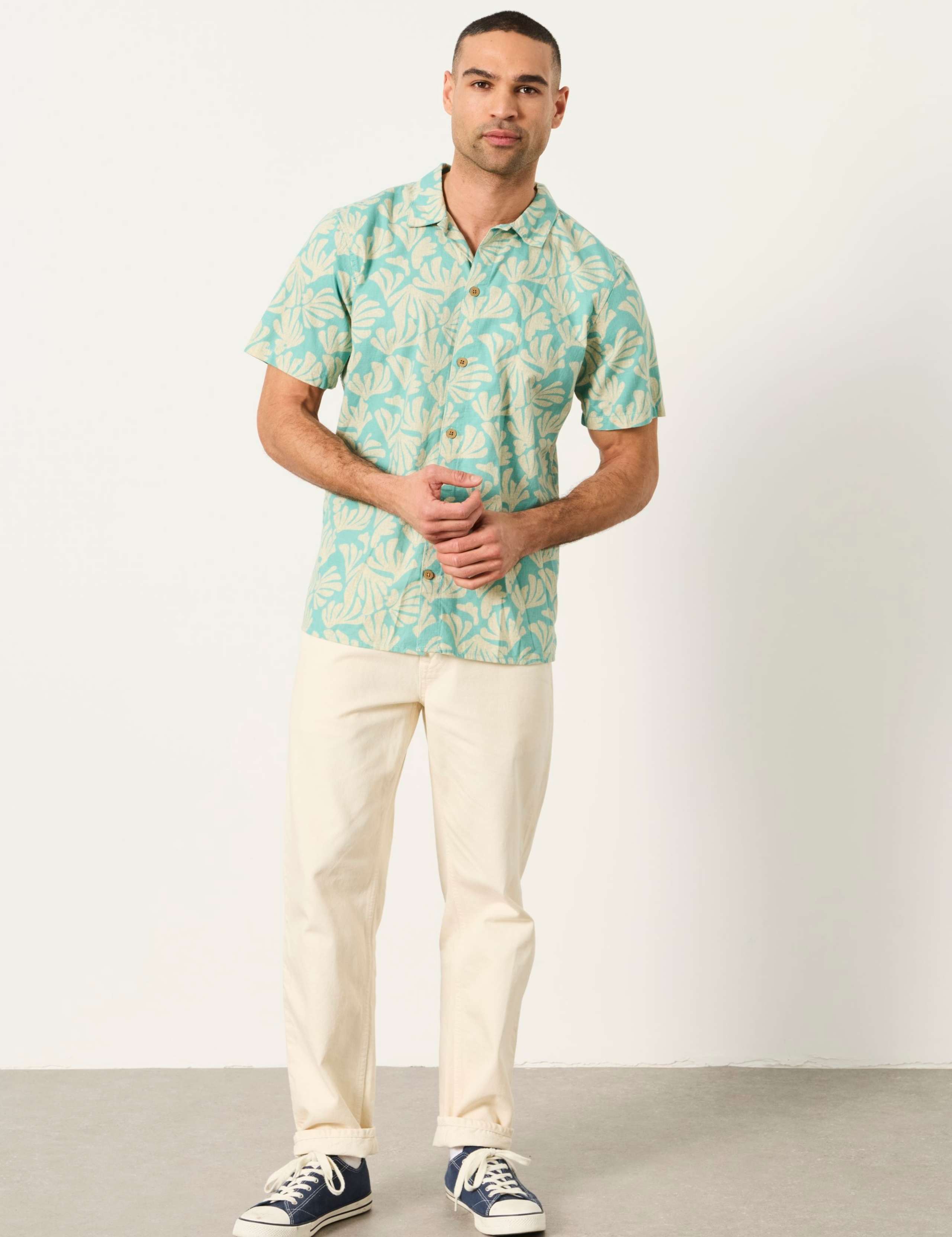 Pure Cotton Coral Print Short Sleeve Shirt 4 of 6