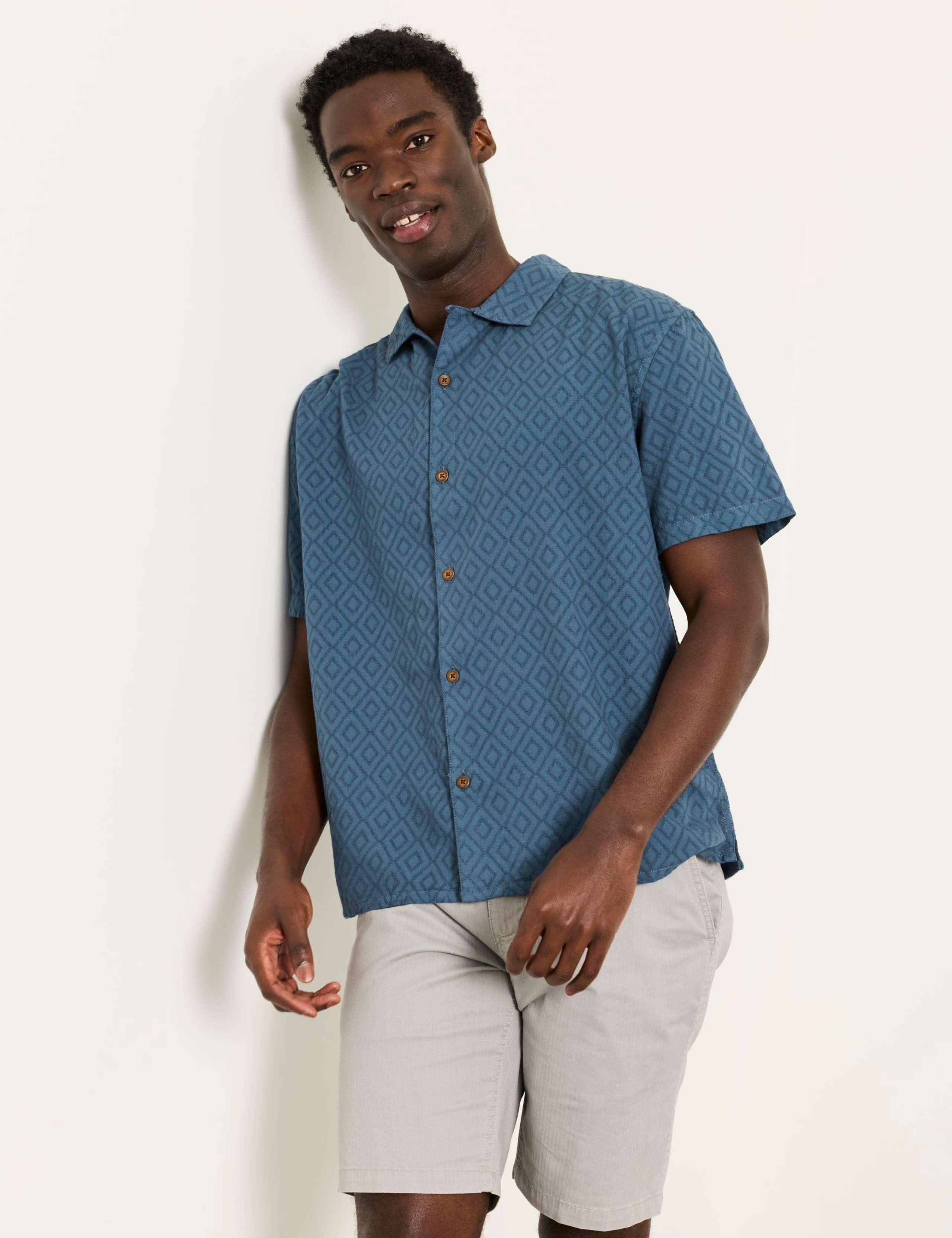 Relaxed Fit Embroidered Short Sleeve Shirt 1 of 6