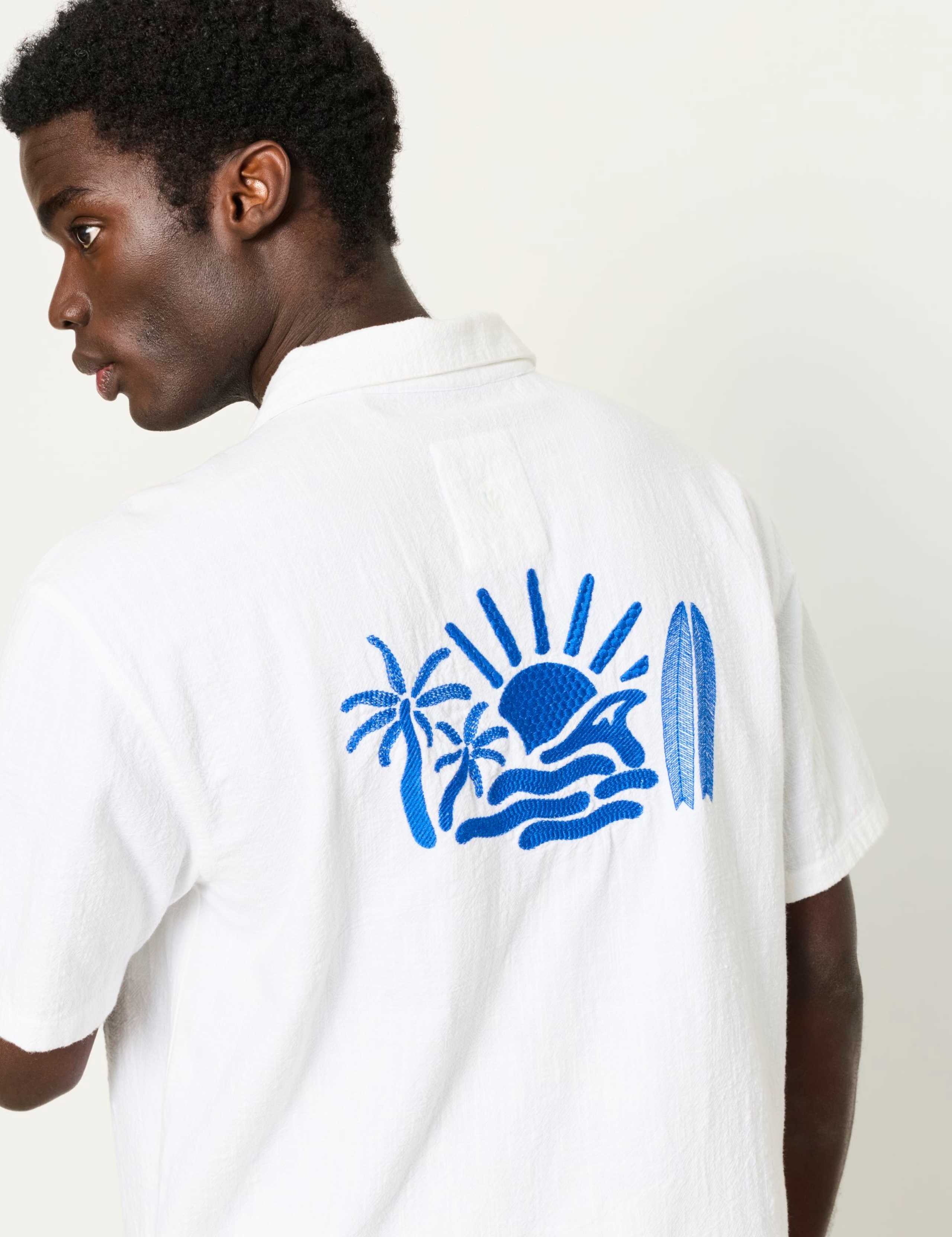 Pure Cotton Embroidered Palm Tree Shirt 3 of 7