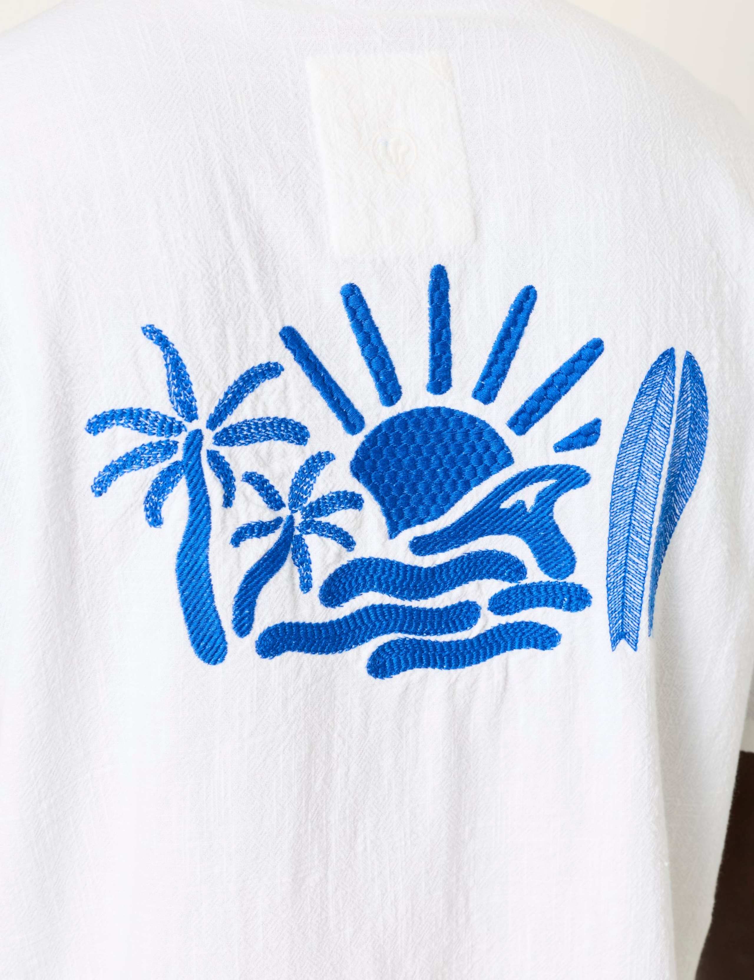 Pure Cotton Embroidered Palm Tree Shirt 6 of 7