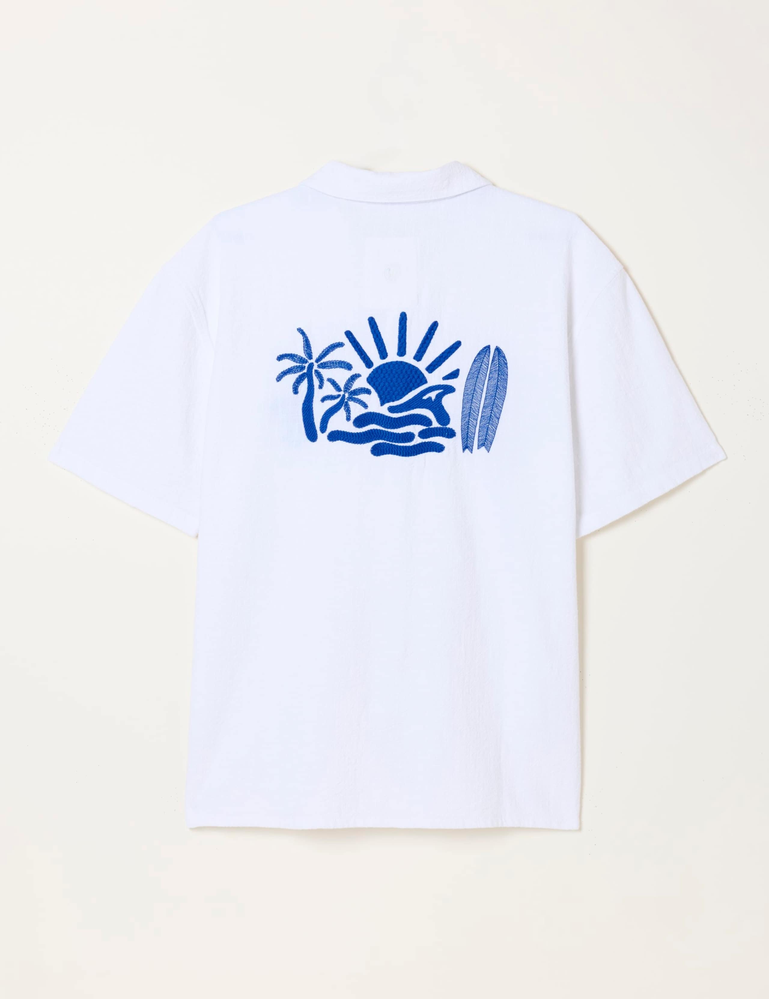 Pure Cotton Embroidered Palm Tree Shirt 7 of 7