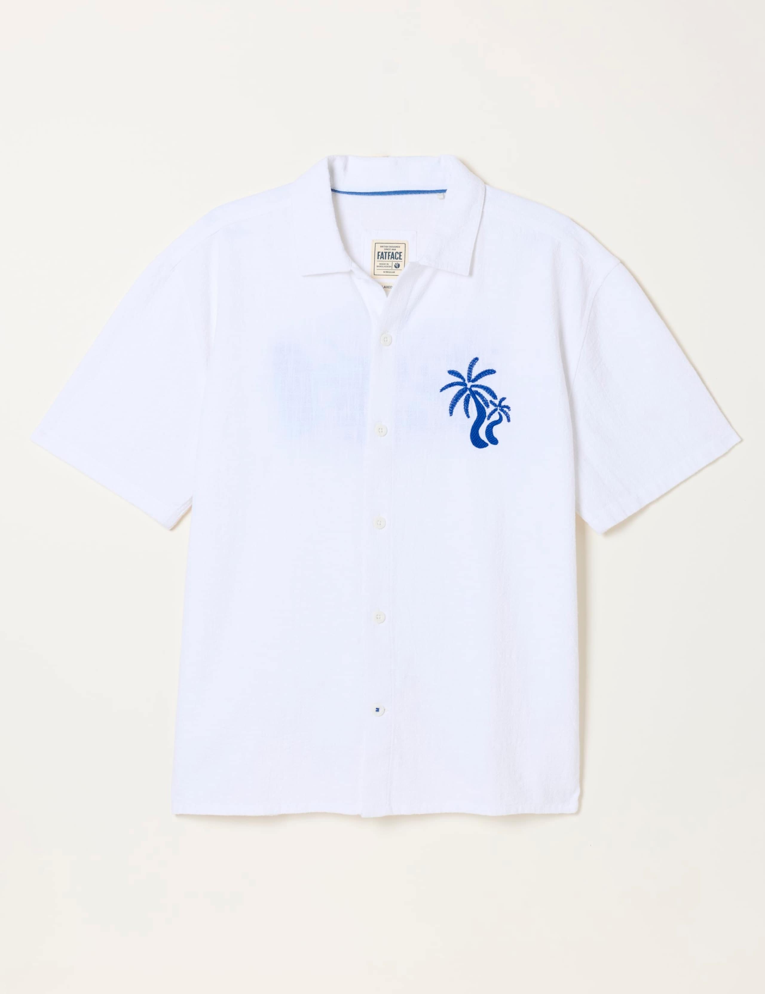 Pure Cotton Embroidered Palm Tree Shirt 2 of 7