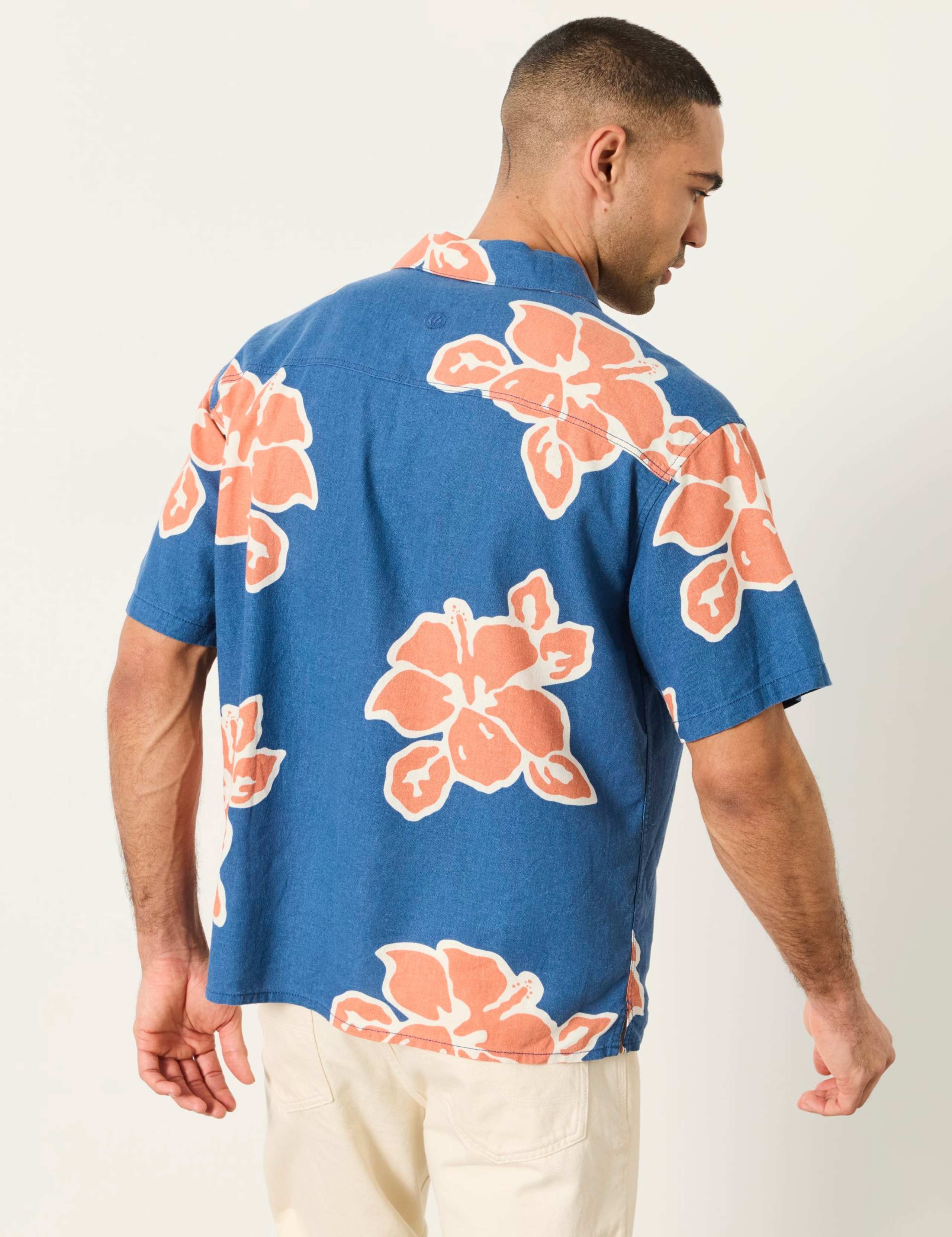 Relaxed Fit Linen Rich Floral Shirt 3 of 6