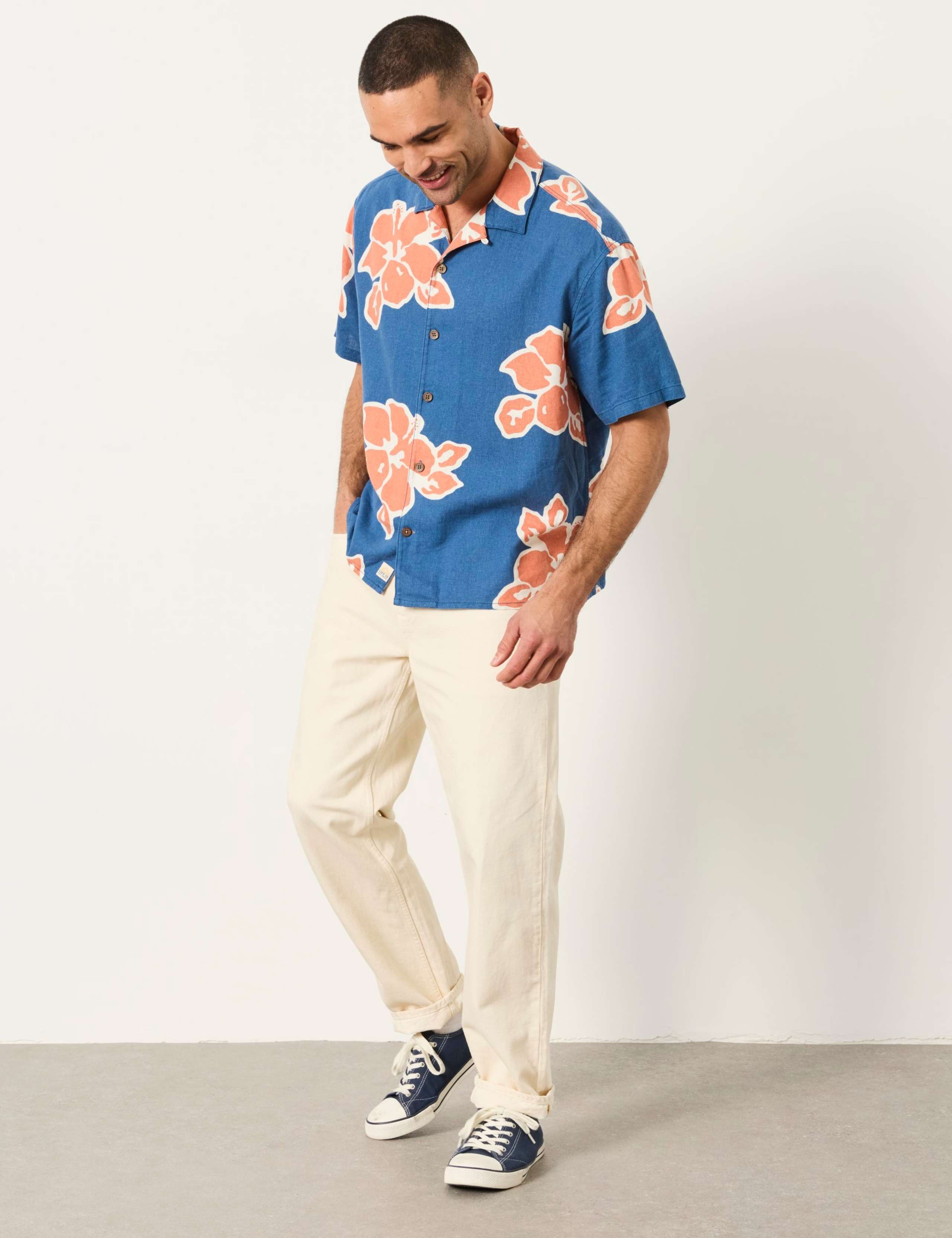 Relaxed Fit Linen Rich Floral Shirt 4 of 6