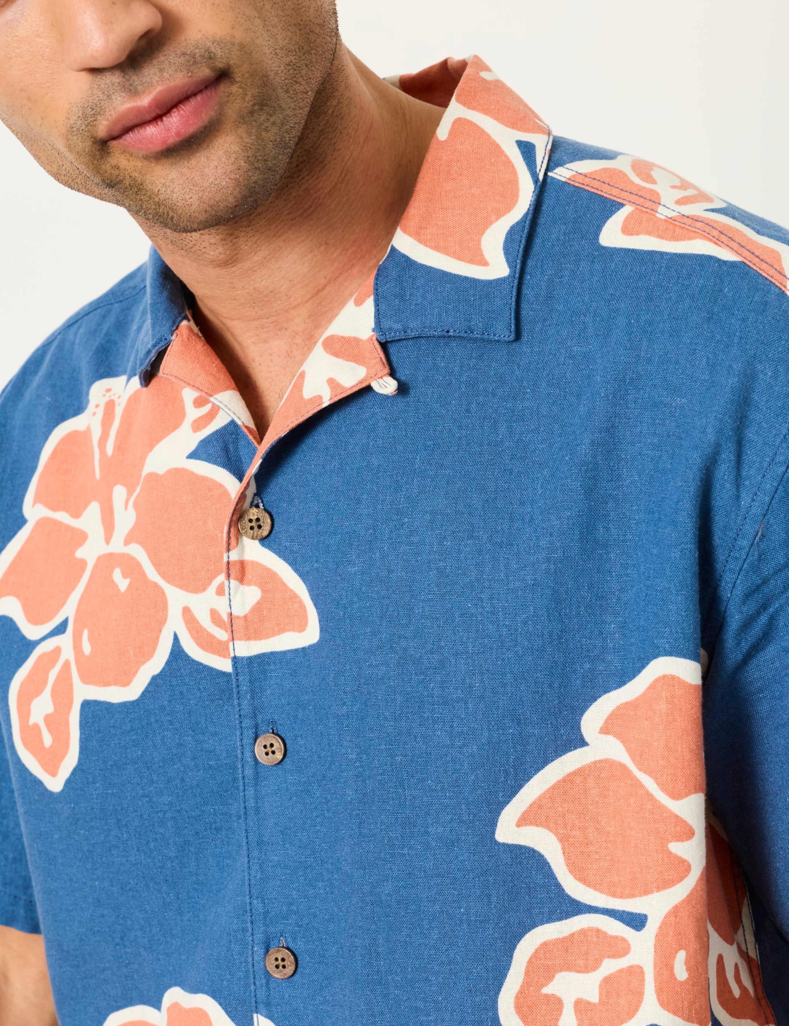 Relaxed Fit Linen Rich Floral Shirt 5 of 6