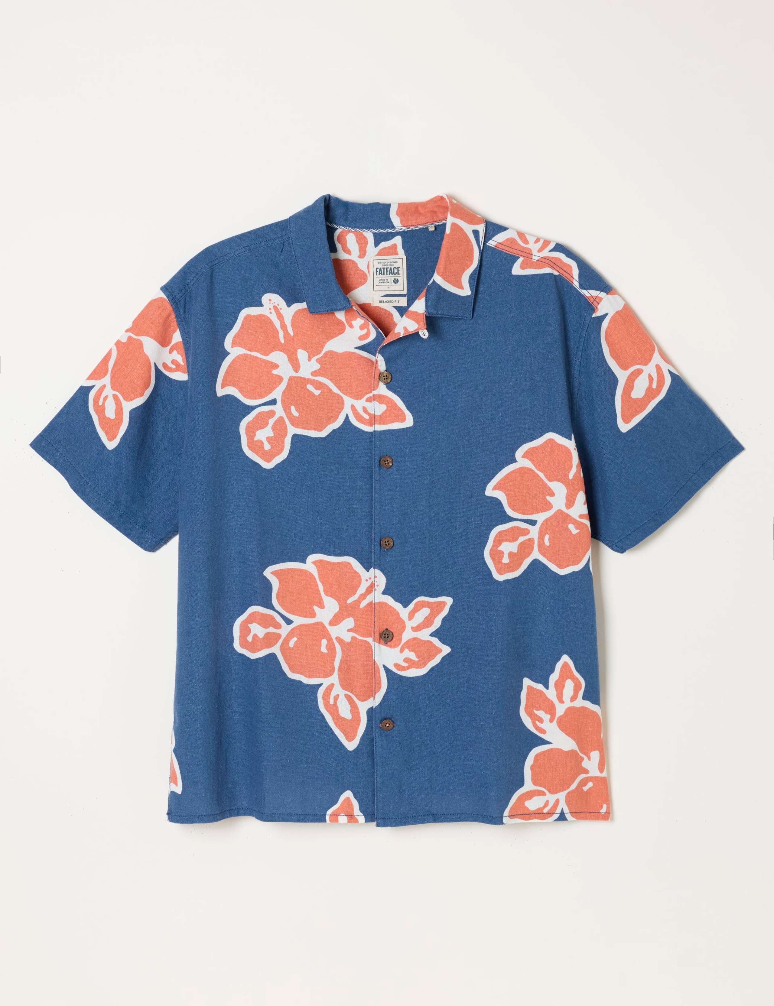 Relaxed Fit Linen Rich Floral Shirt 2 of 6