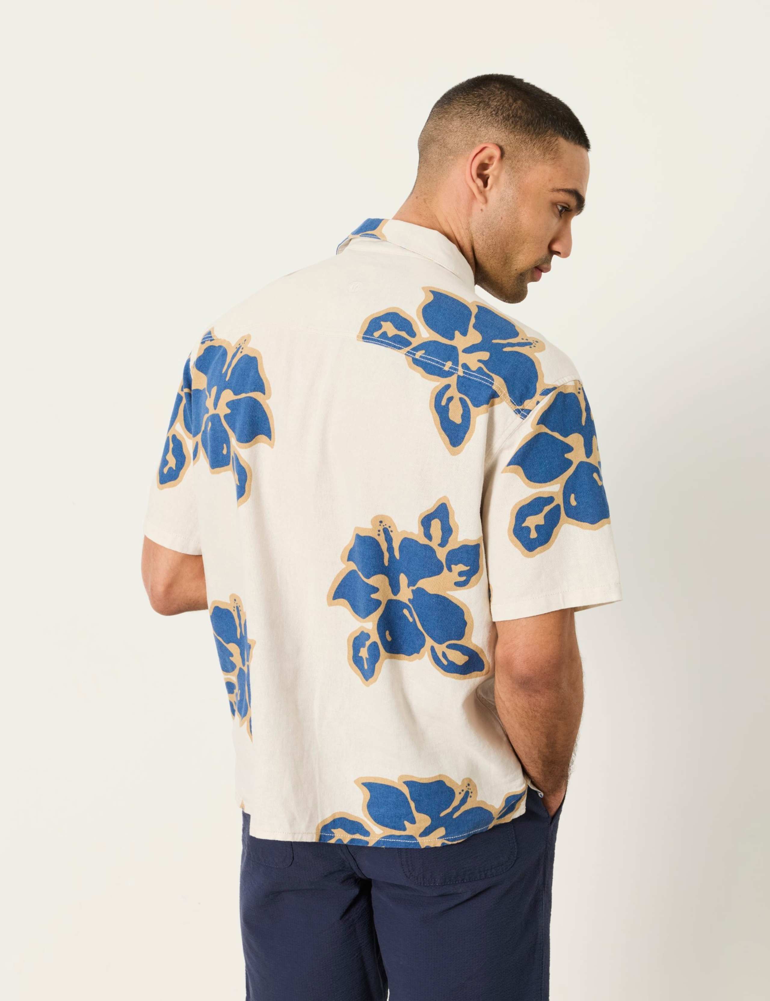 Relaxed Fit Linen Rich Floral Shirt 3 of 6