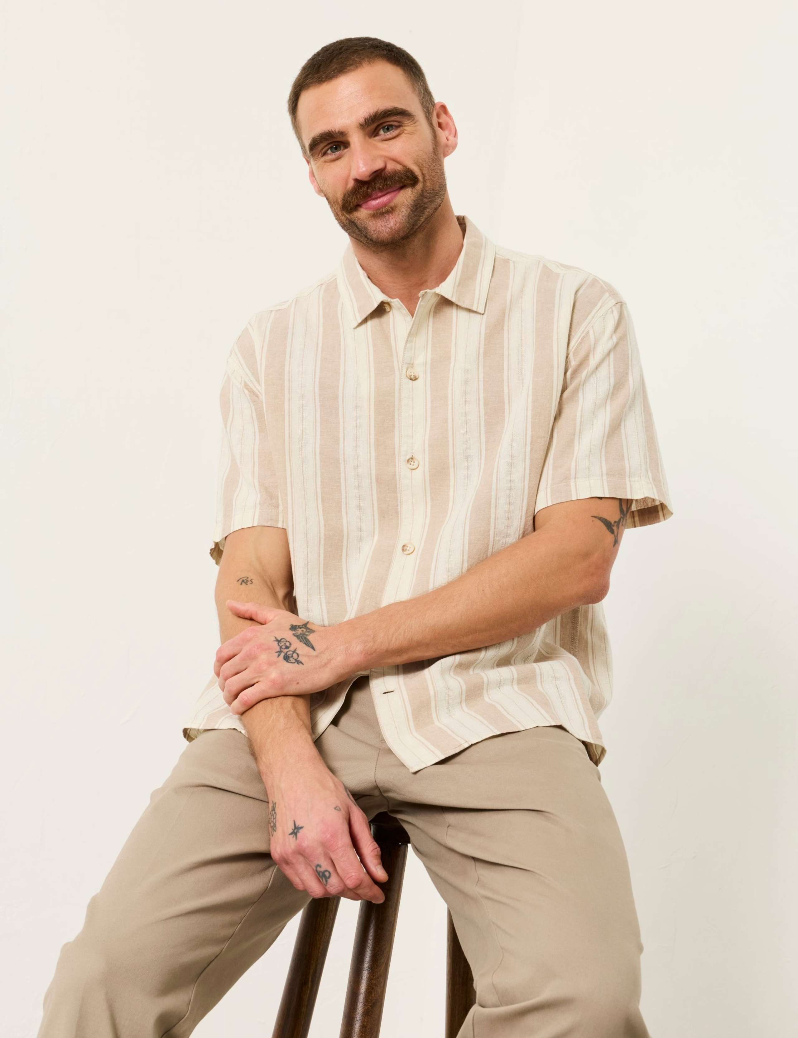 Linen Cotton Blend Striped Shirt 5 of 6