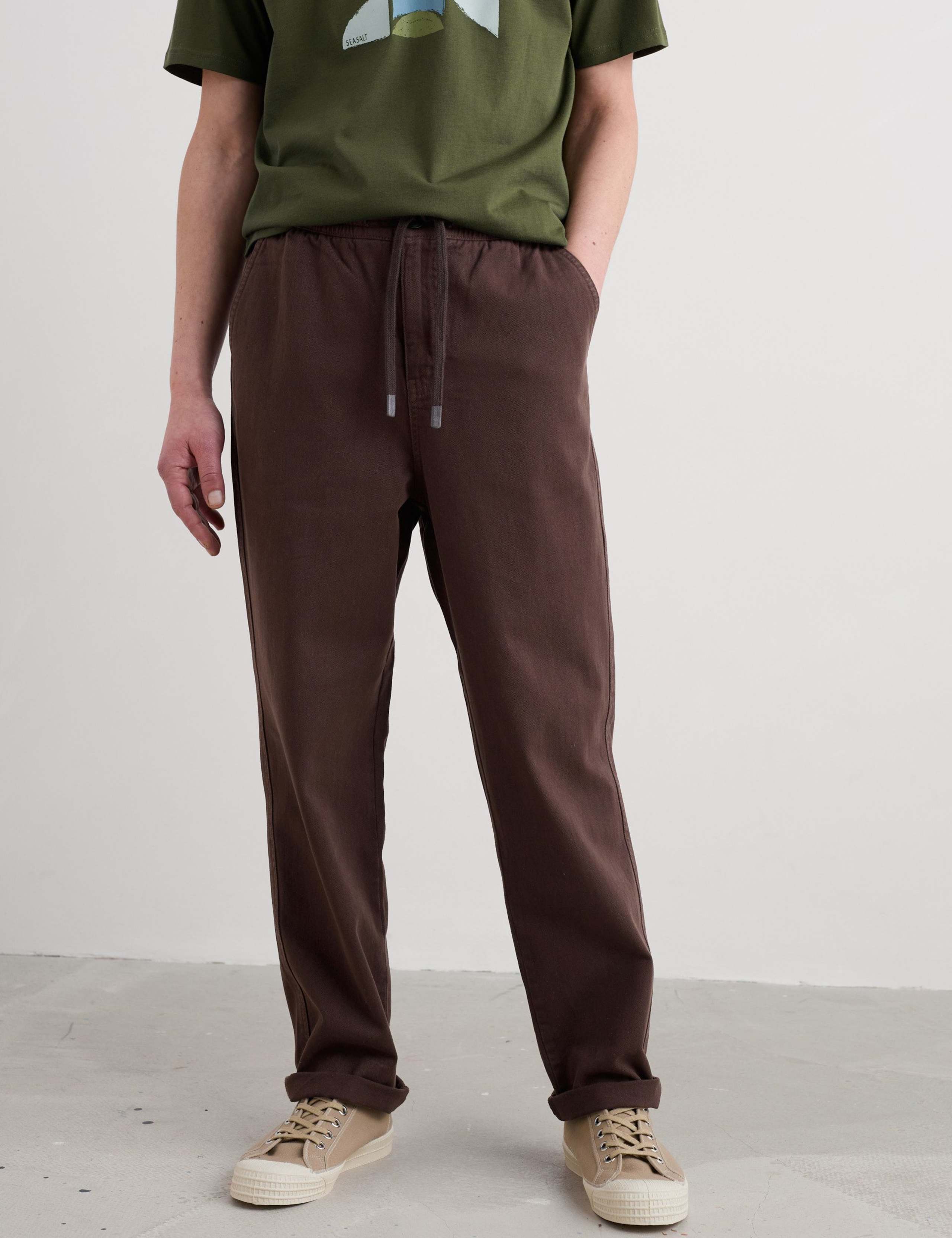 Regular Fit Pure Cotton Elasticated Waist Trousers 4 of 5