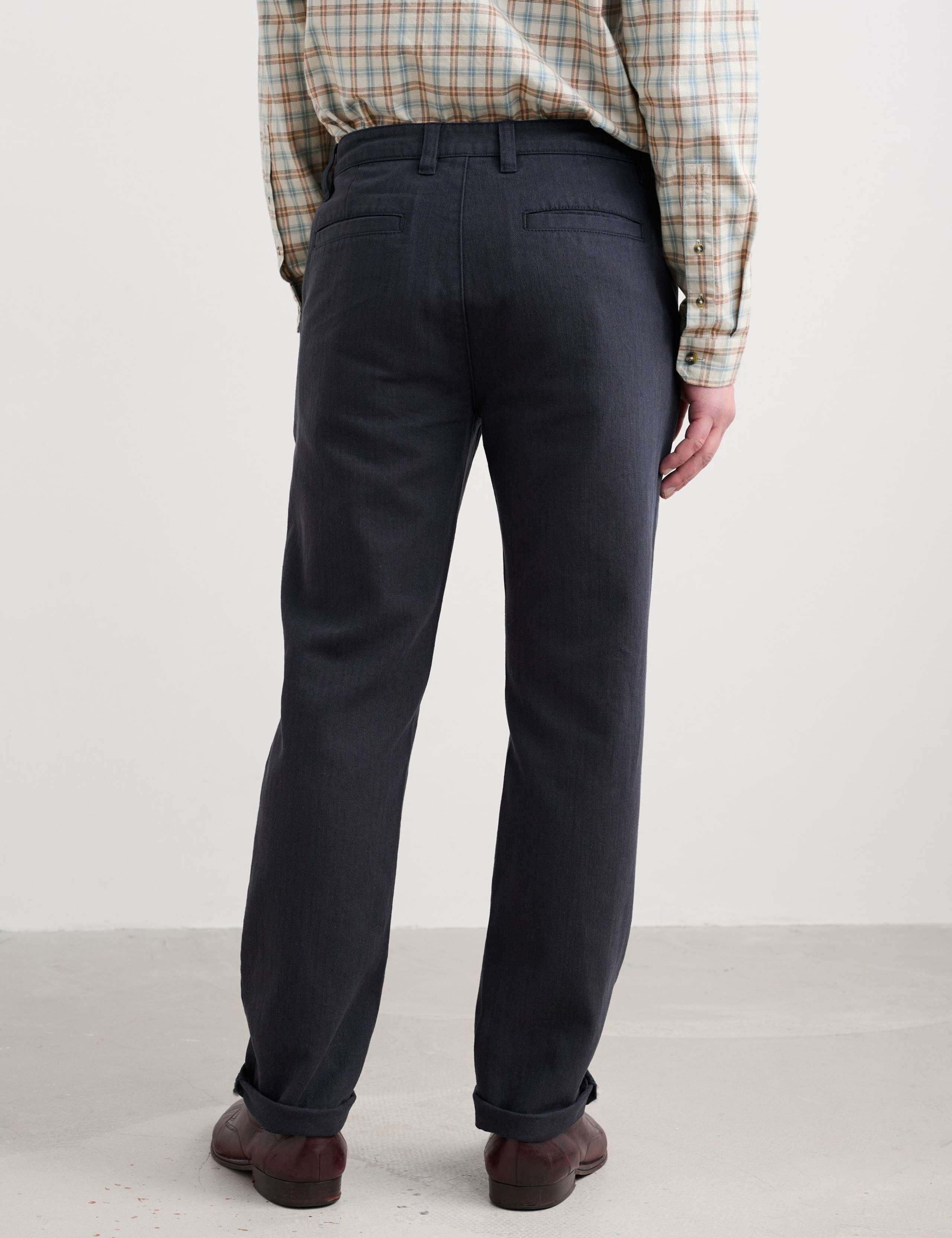 Slim Fit Cotton Linen Blend Trousers 4 of 5
