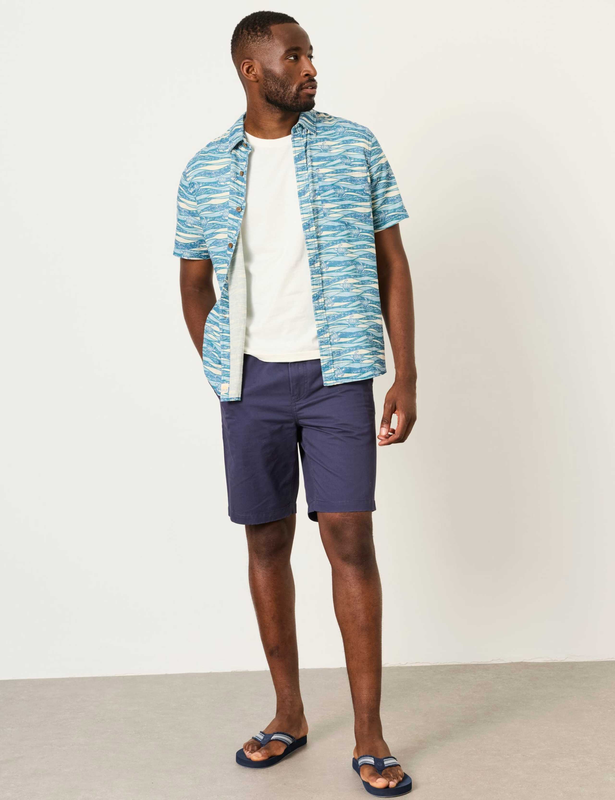 Cotton Linen Blend Turtle Short Sleeve Shirt 3 of 6