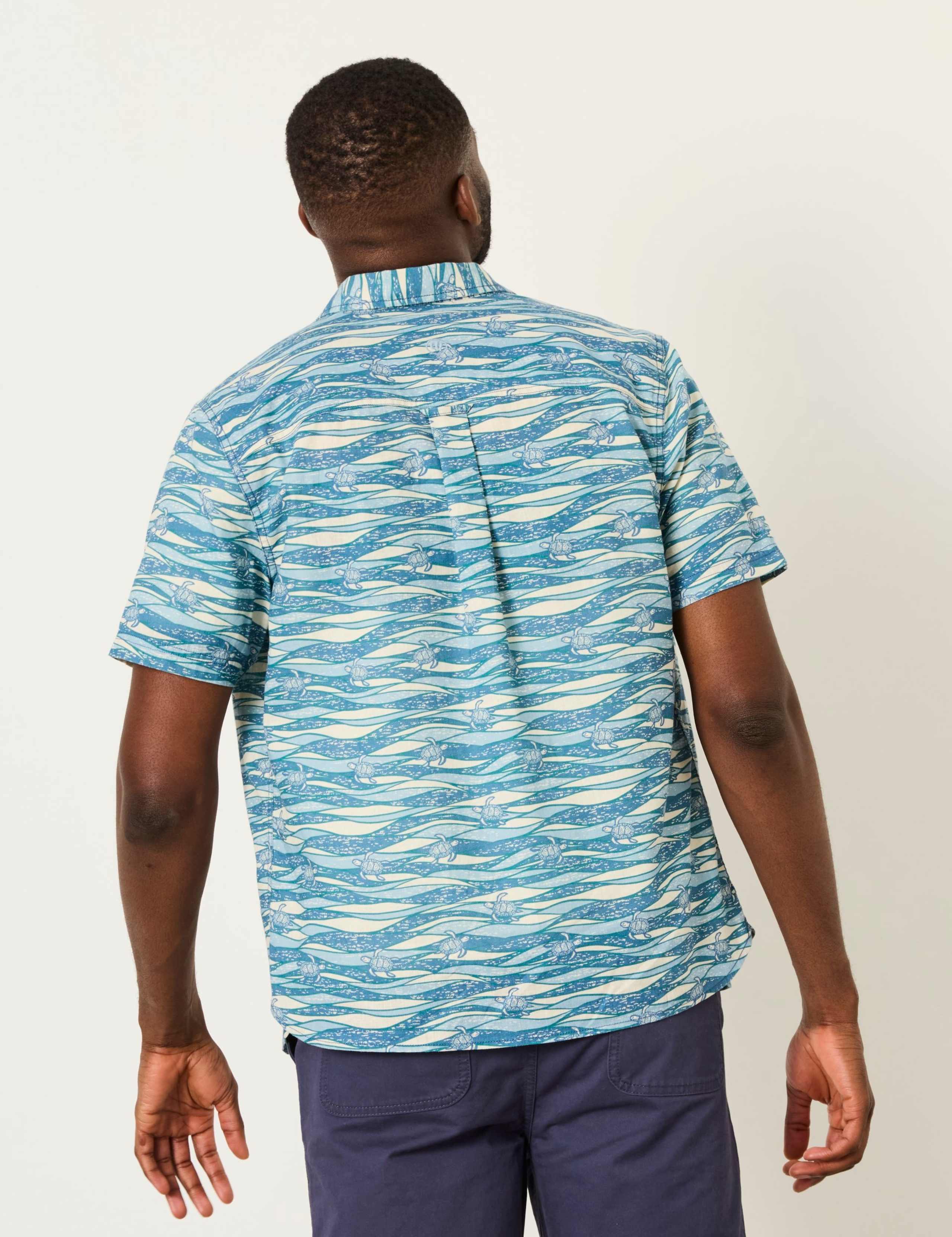 Cotton Linen Blend Turtle Short Sleeve Shirt 4 of 6