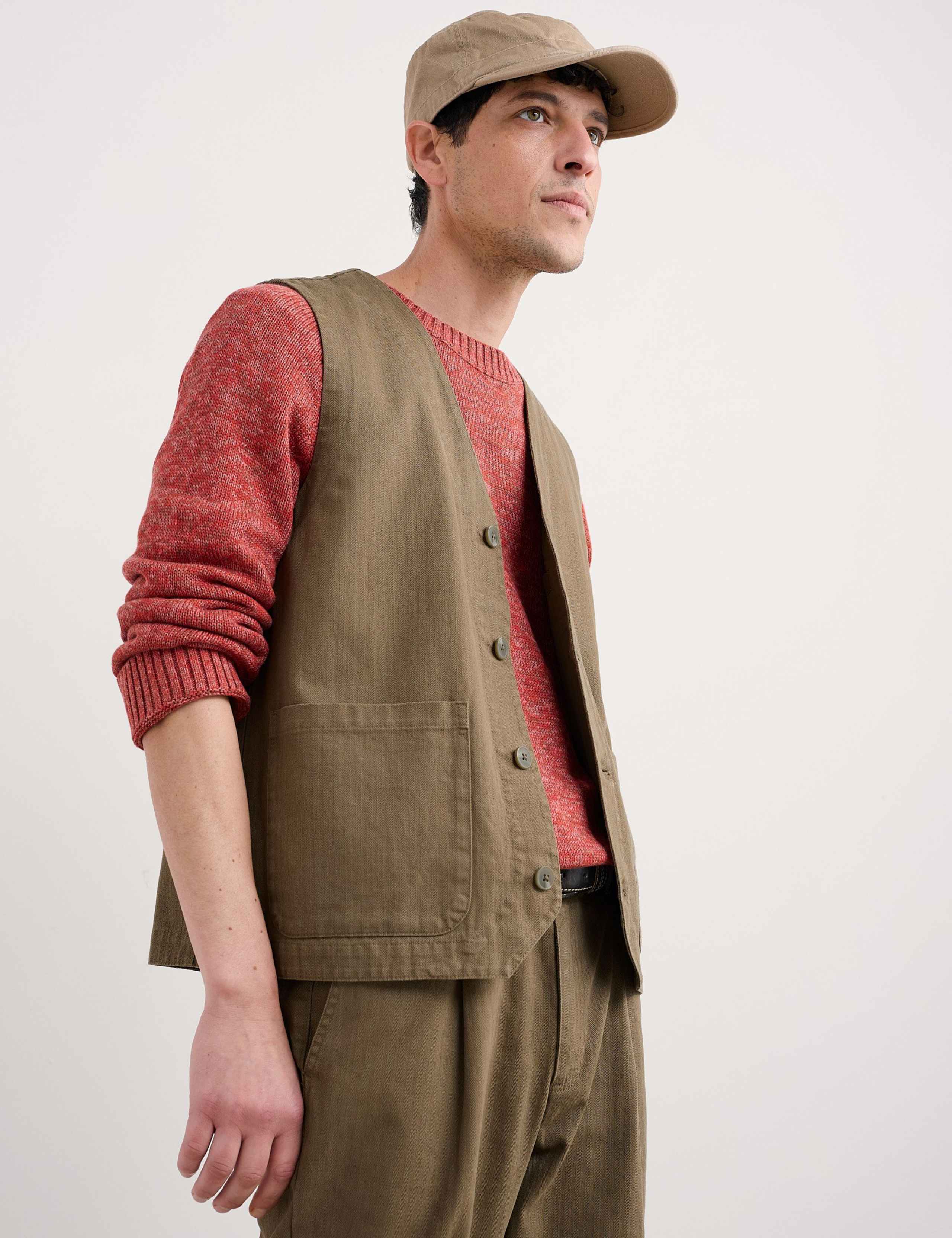 Linen Rich Herringbone Waistcoat 3 of 5