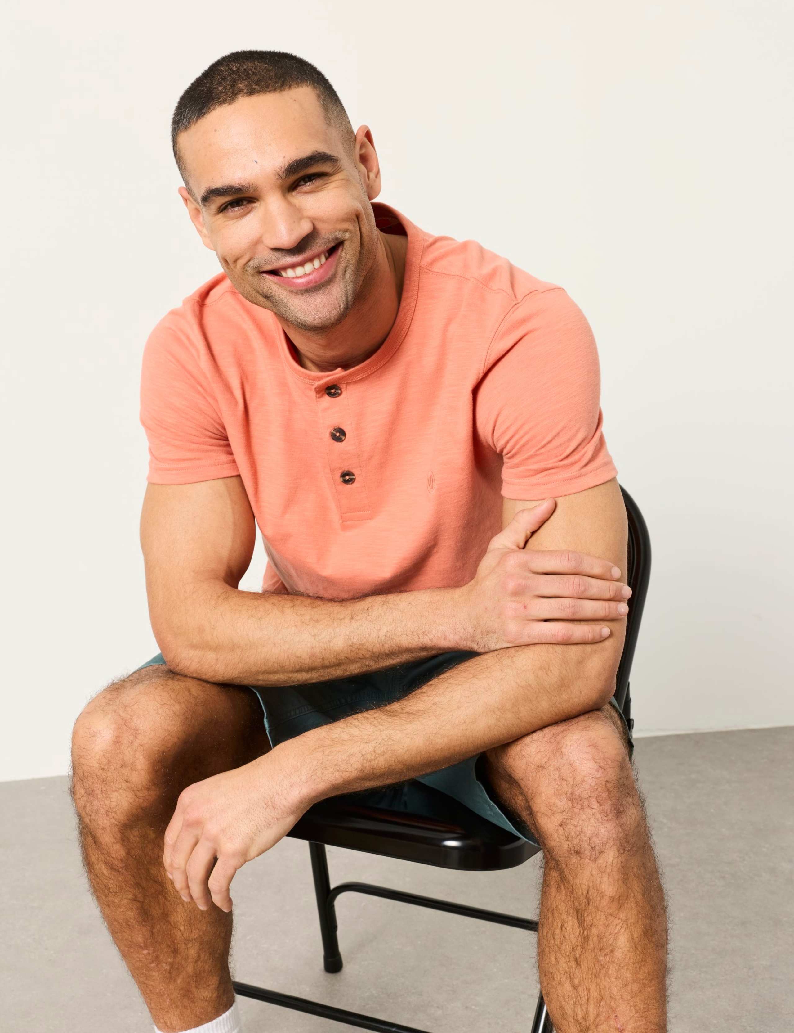 Pure Cotton Henley T-Shirt 6 of 6