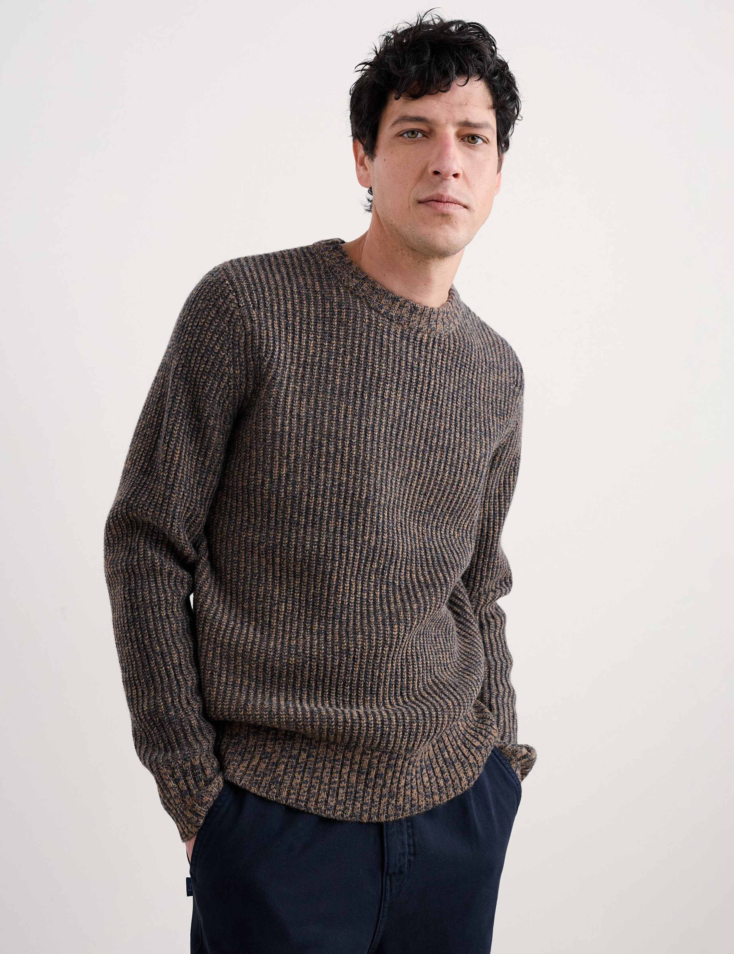 Lambswool Rich Ribbed Crew Neck Jumper 3 of 5