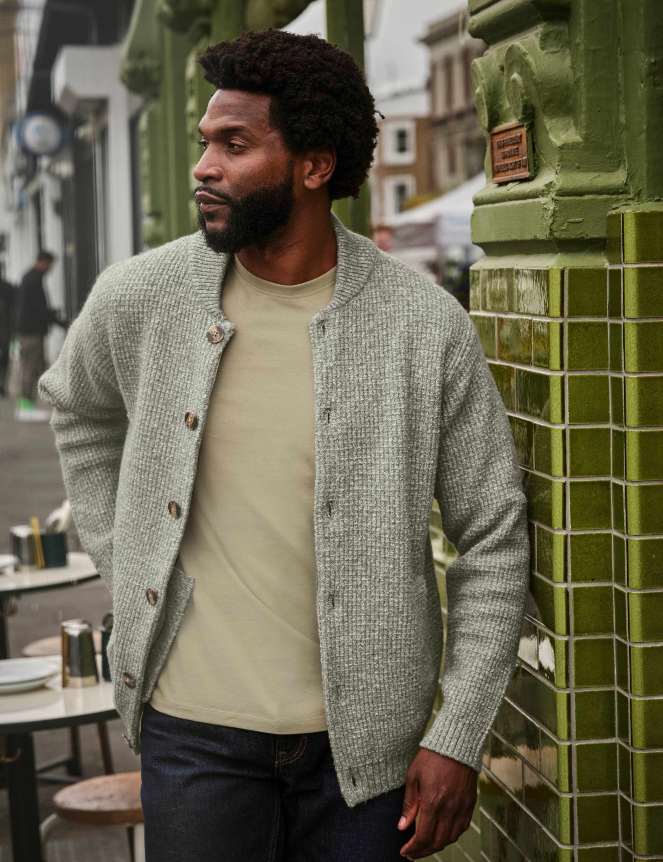 Cotton Blend Textured Knitted Cardigan 6 of 6