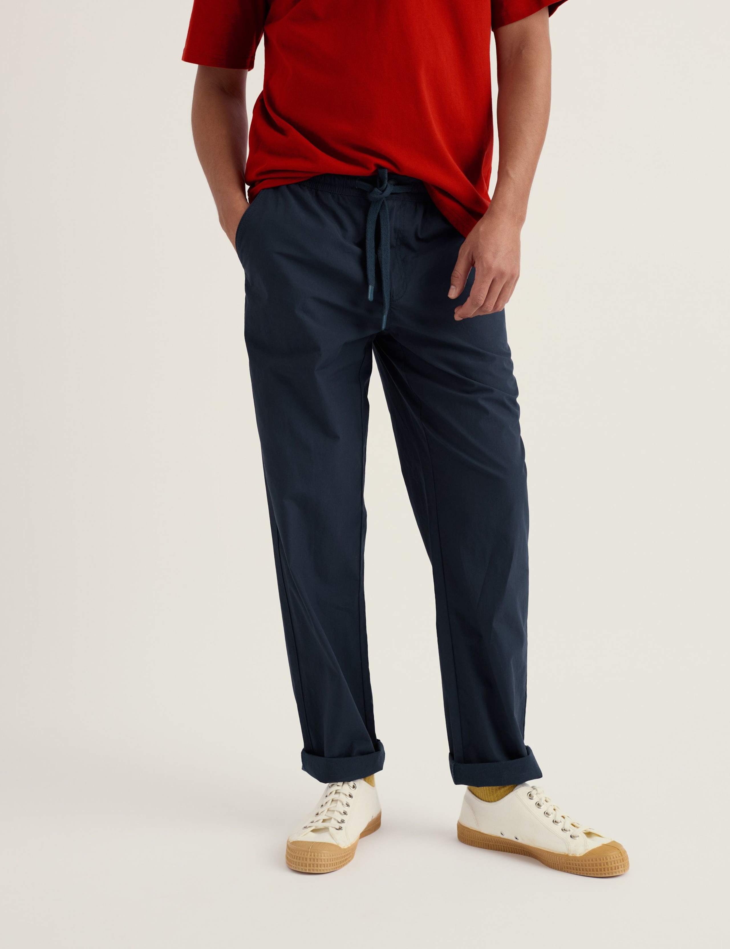 Tapered Fit Pure Cotton Lightweight Trousers 3 of 5