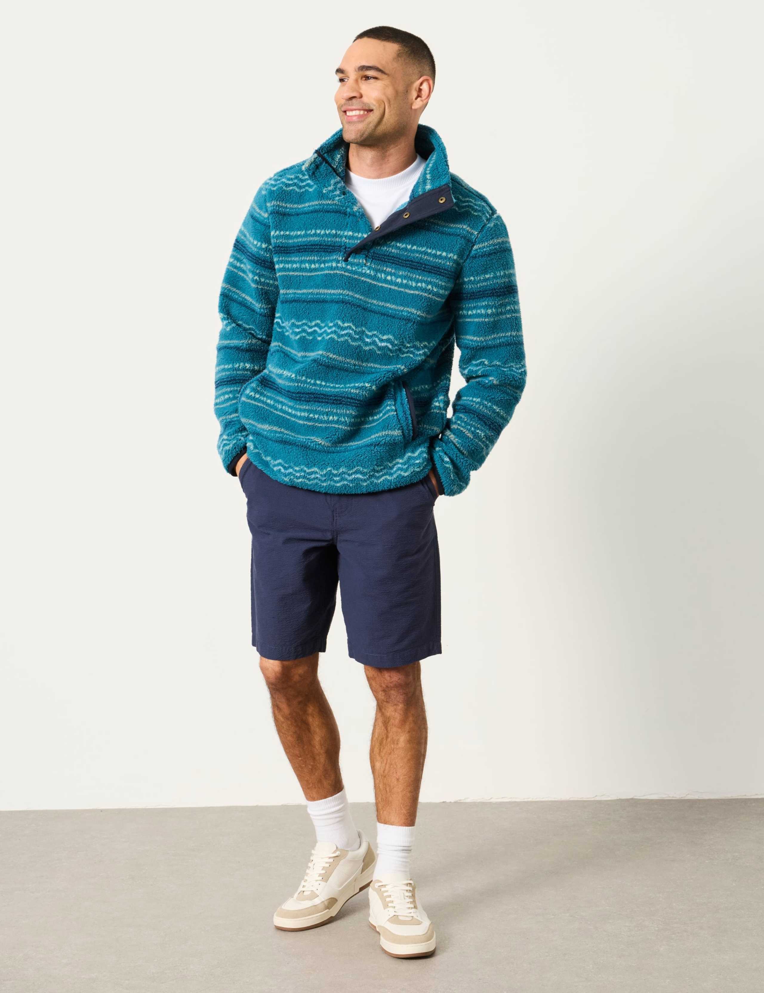 Fleece Striped Funnel Neck Sweatshirt 4 of 6