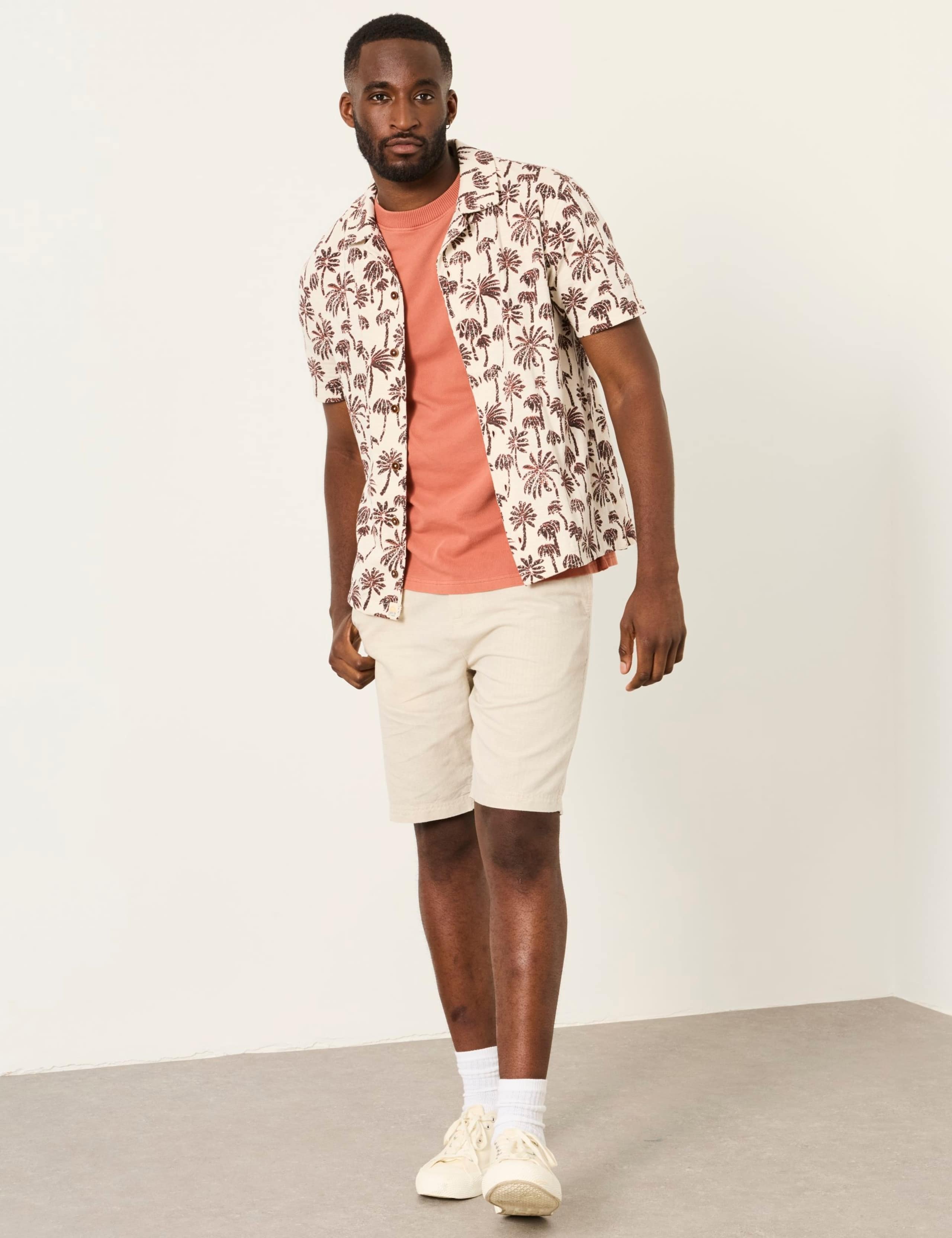 Regular Fit Pure Cotton Palm Print Shirt 3 of 6