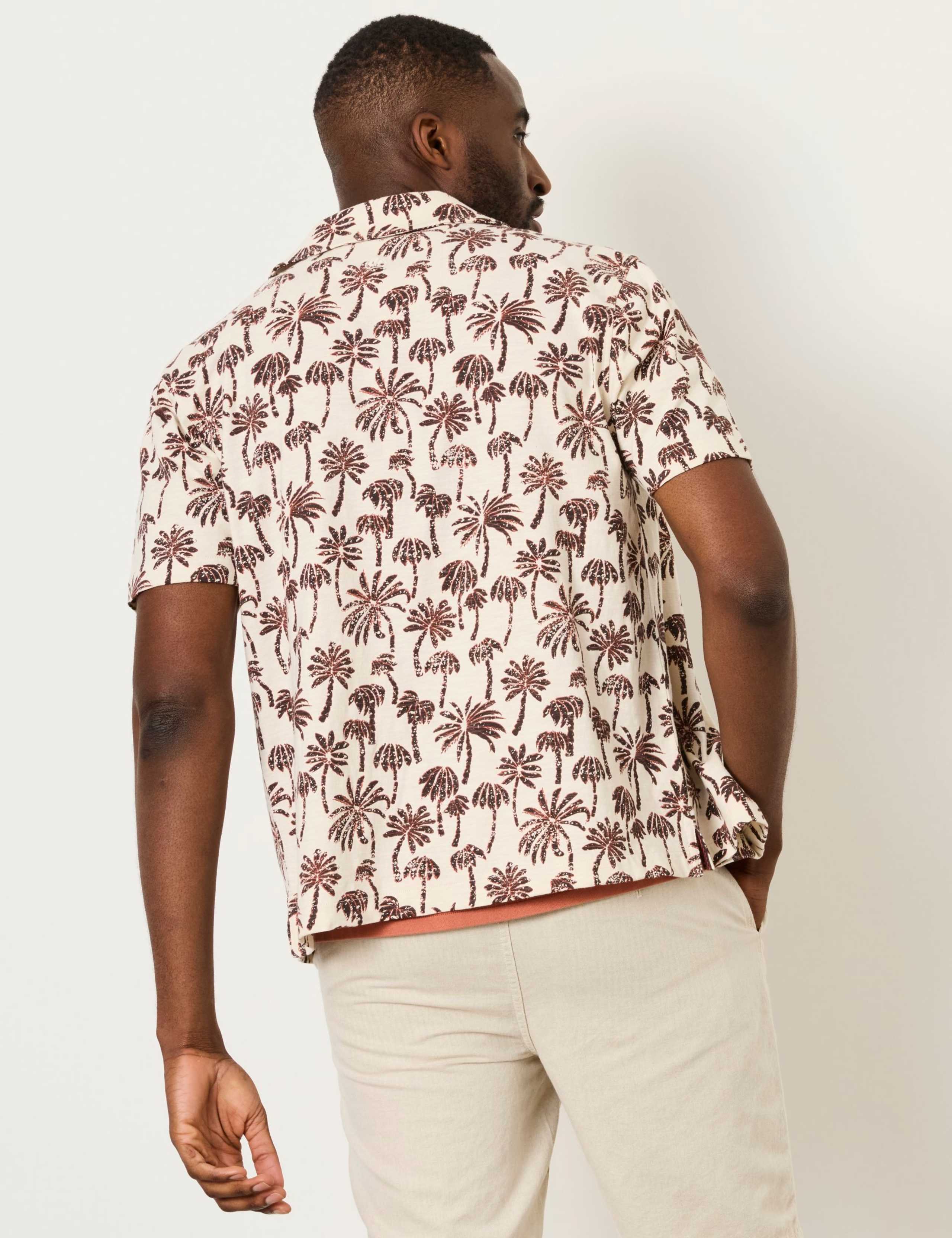 Regular Fit Pure Cotton Palm Print Shirt 5 of 6