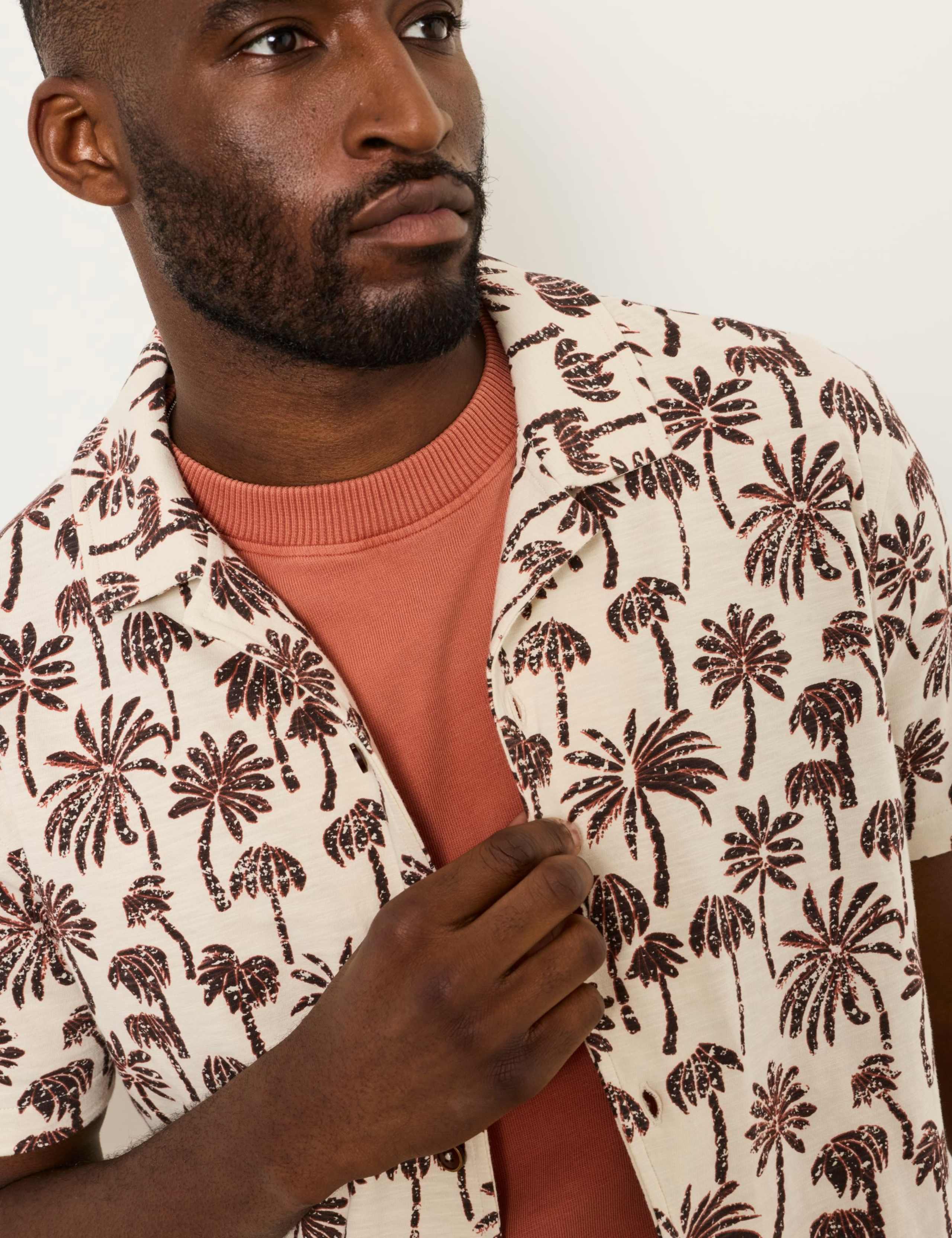Regular Fit Pure Cotton Palm Print Shirt 6 of 6