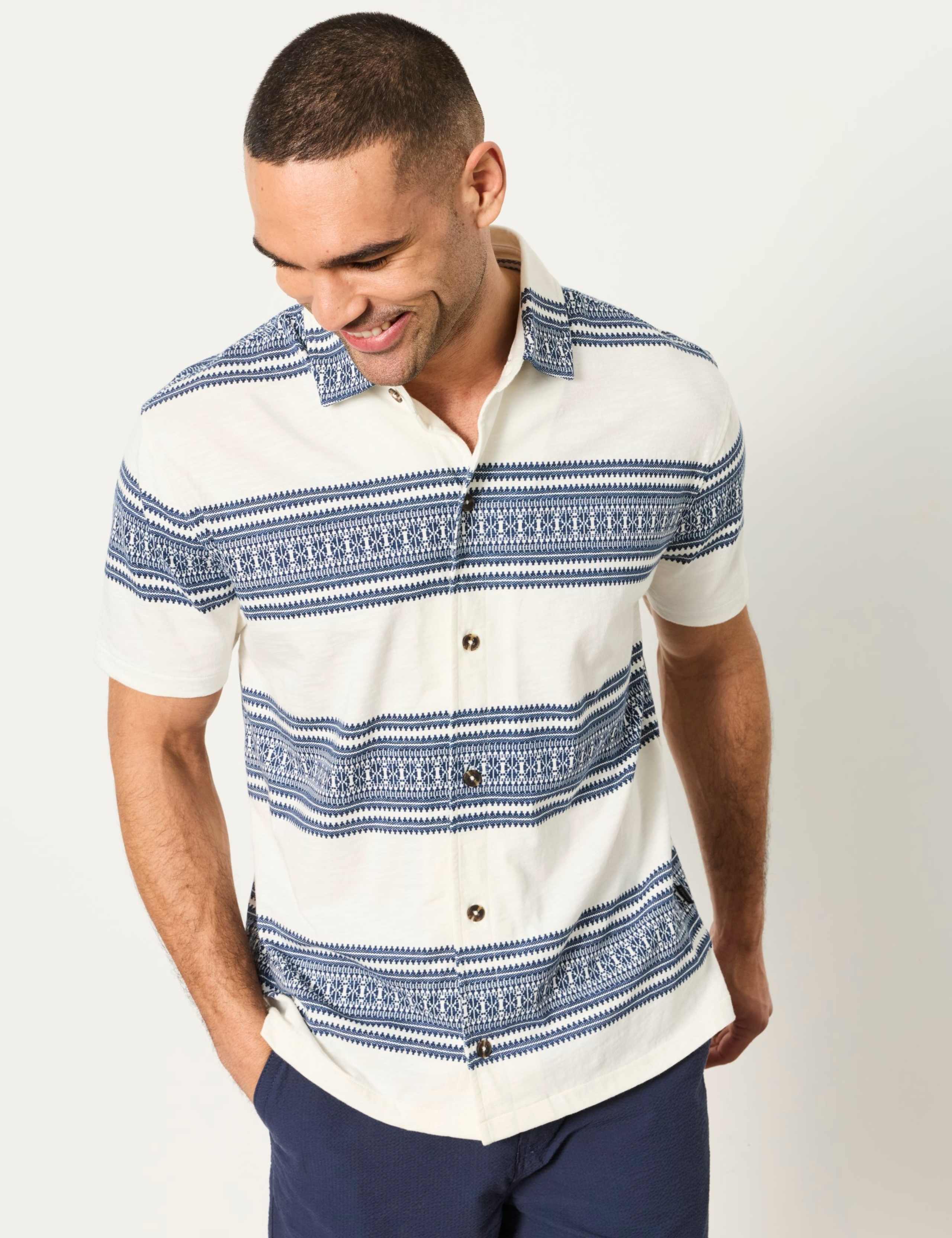 Pure Cotton Striped Short Sleeve Shirt 1 of 6