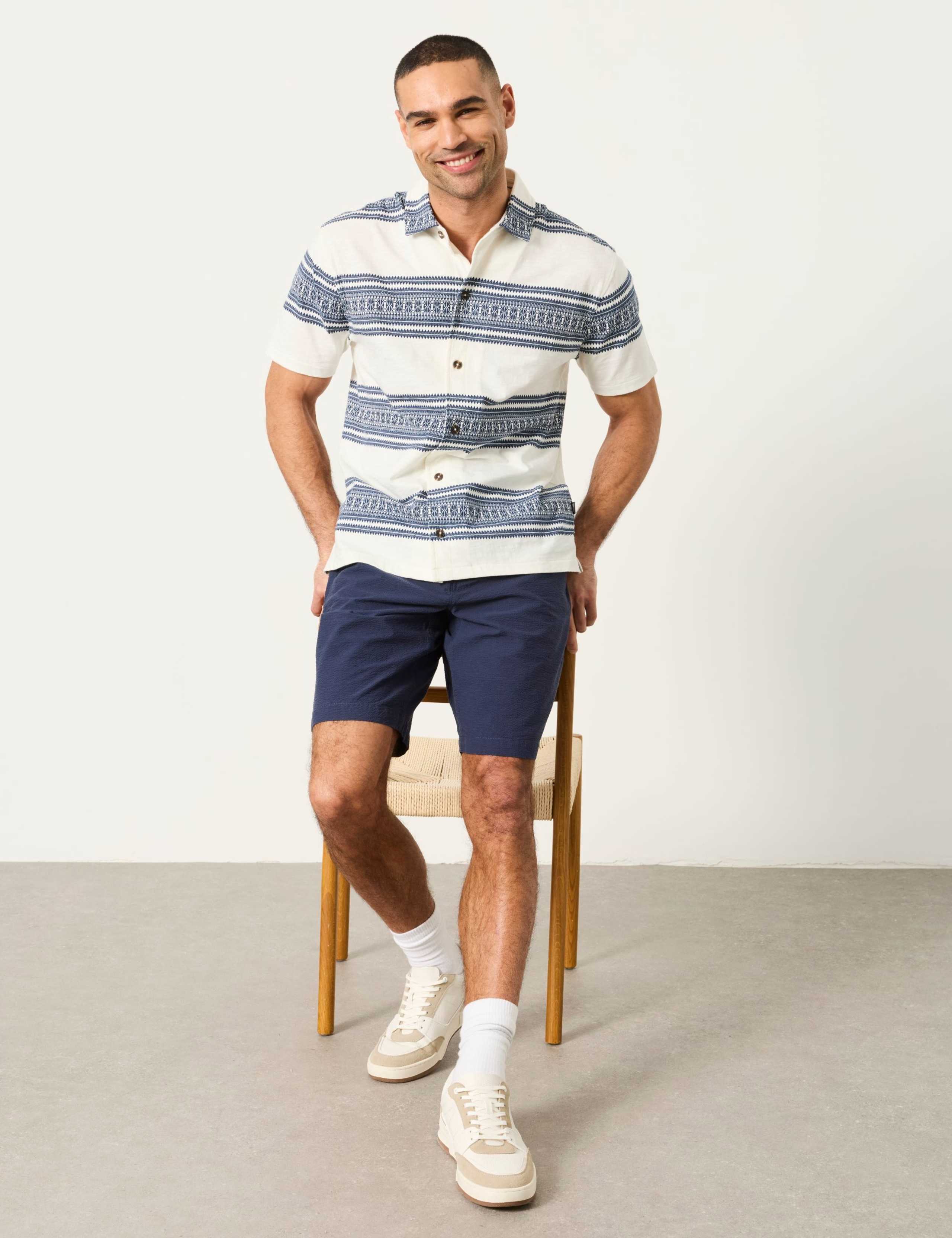 Pure Cotton Striped Short Sleeve Shirt 4 of 6